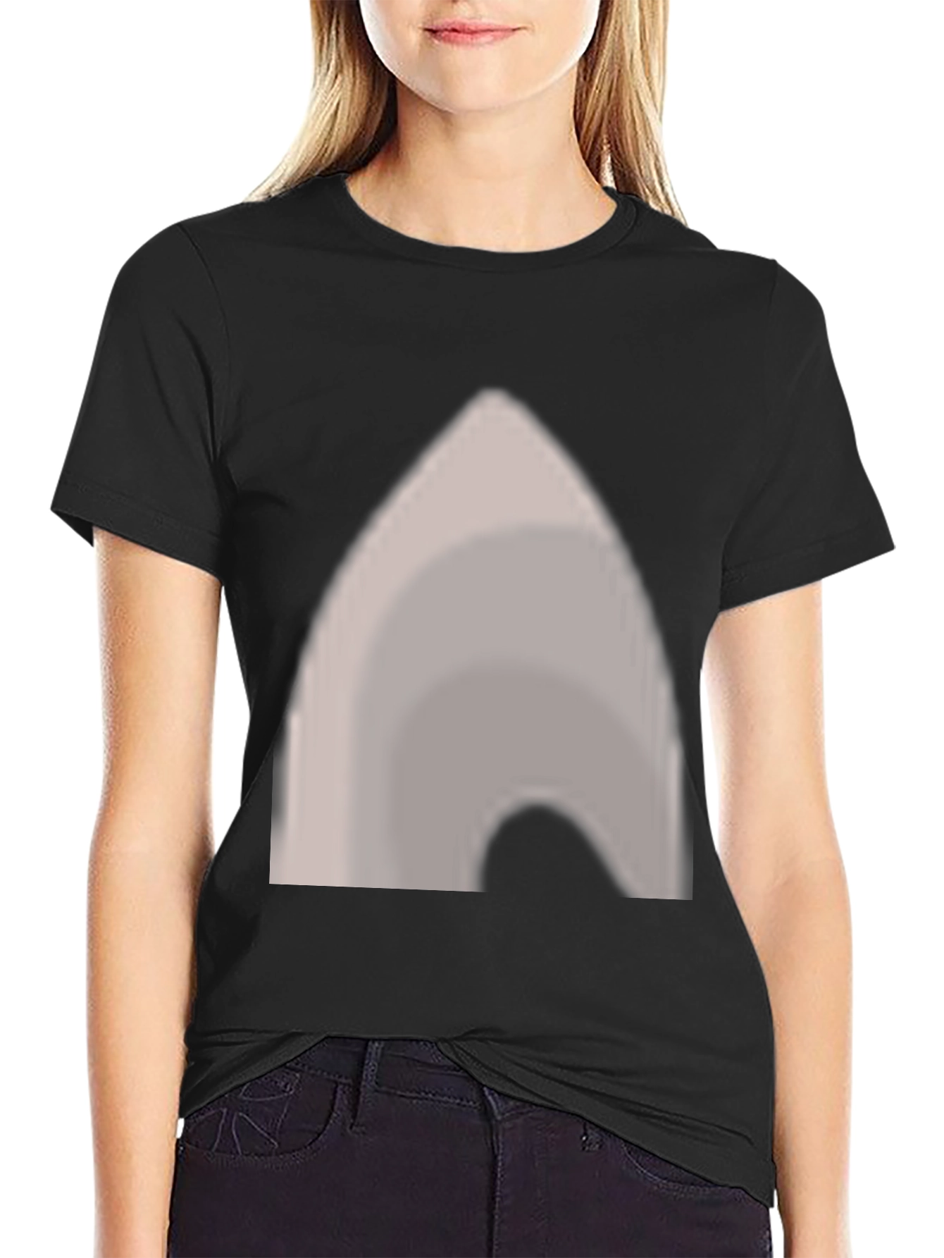 Black T-Shirt with Abstract Grey Graphic