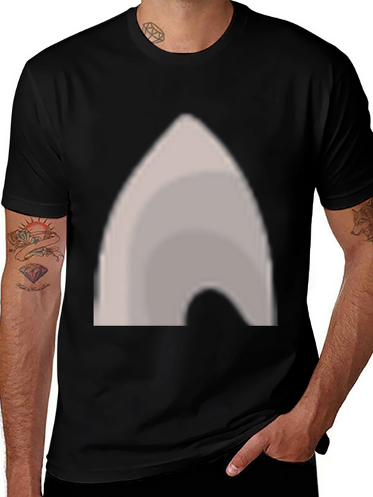 Black T-Shirt with Abstract Grey Graphic