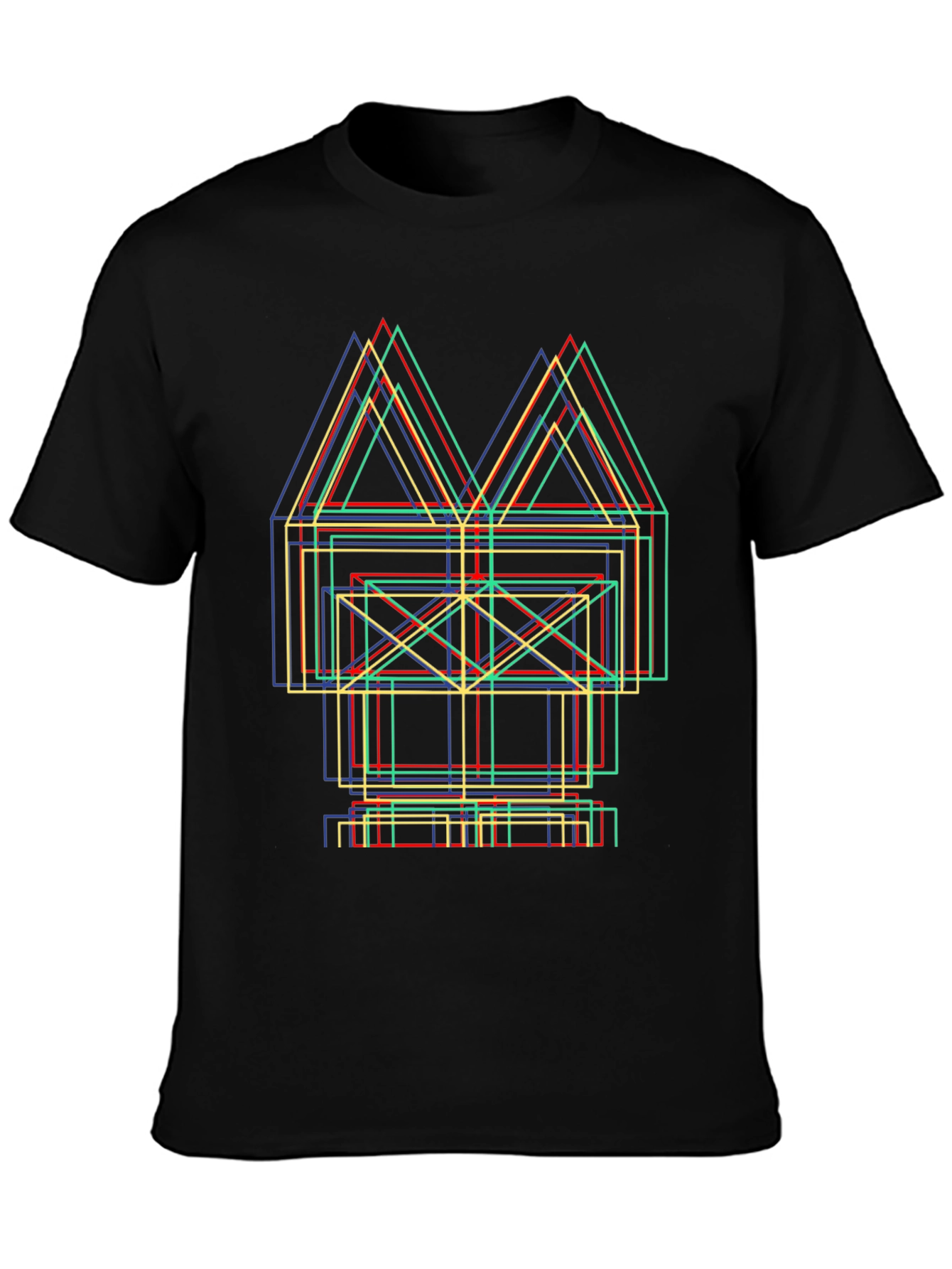 Abstract Geometric Line Art Graphic Tee