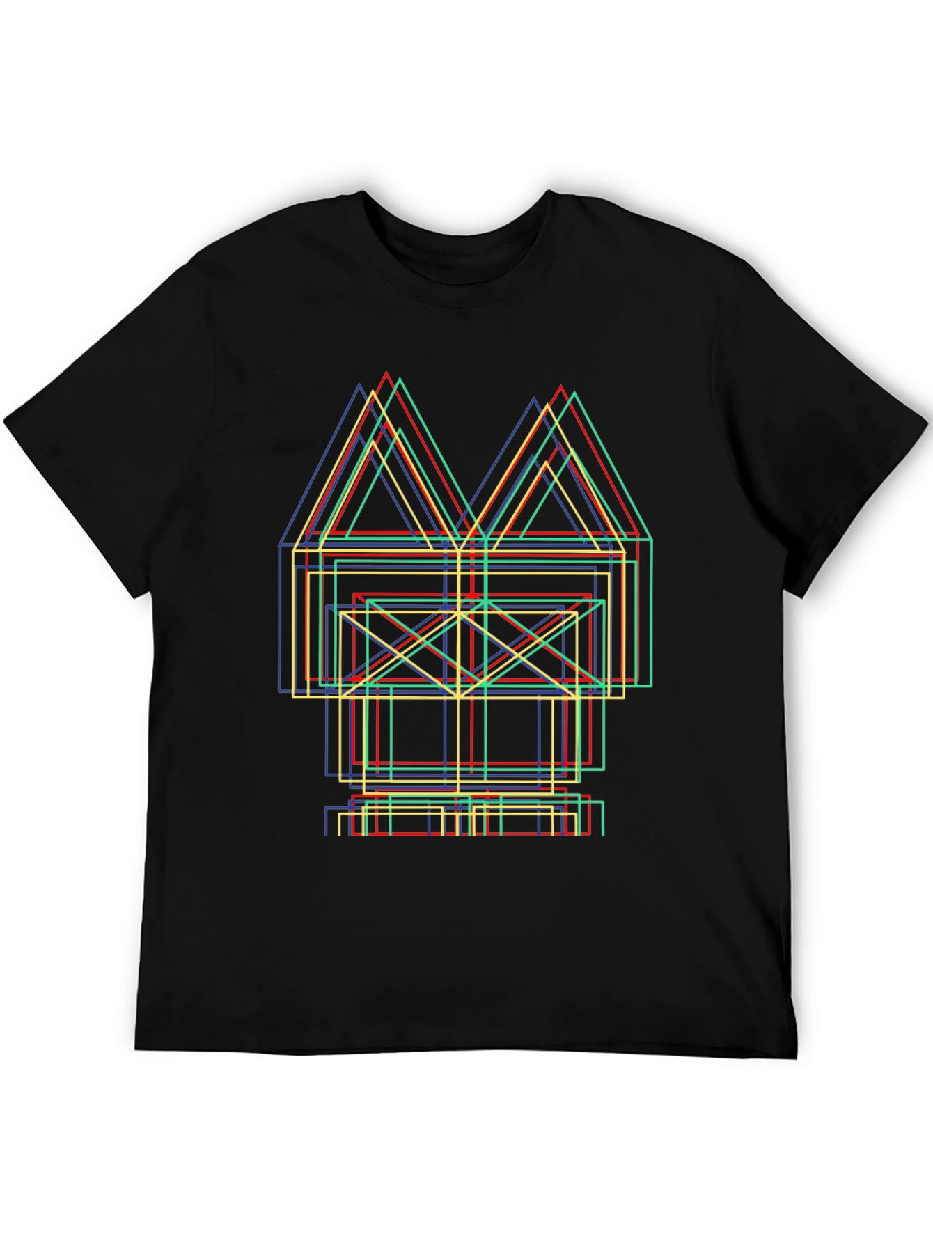 Abstract Geometric Line Art Graphic Tee