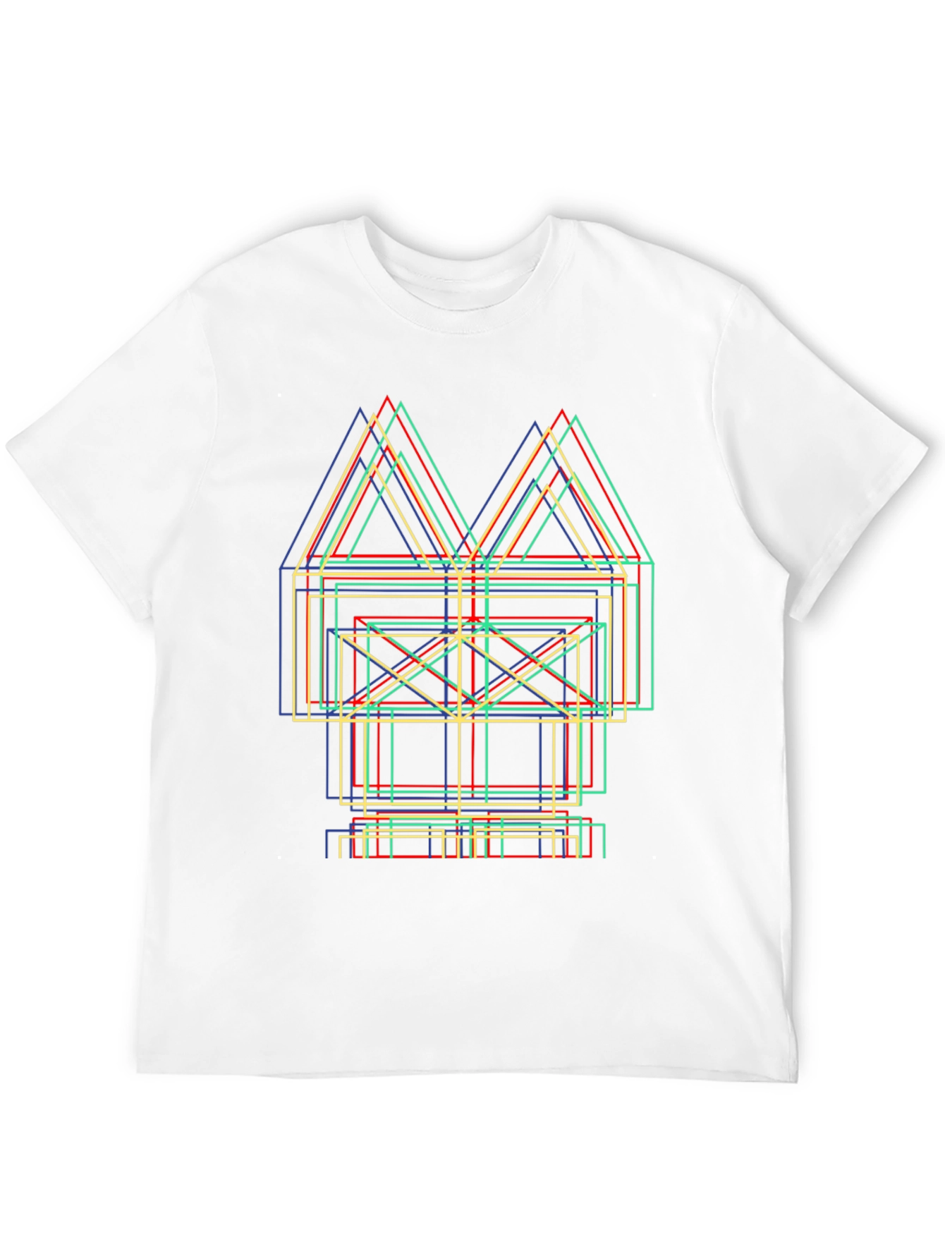 Abstract Geometric Line Art Graphic Tee