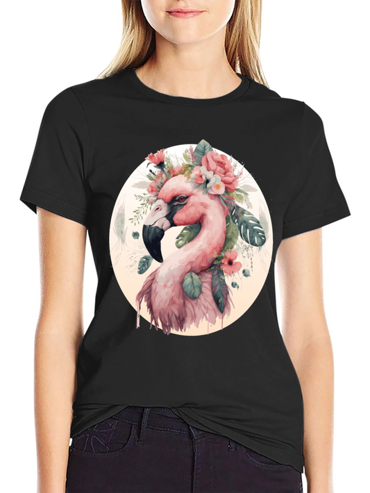 Flamingo Floral T-Shirt - Stylish Graphic Tee