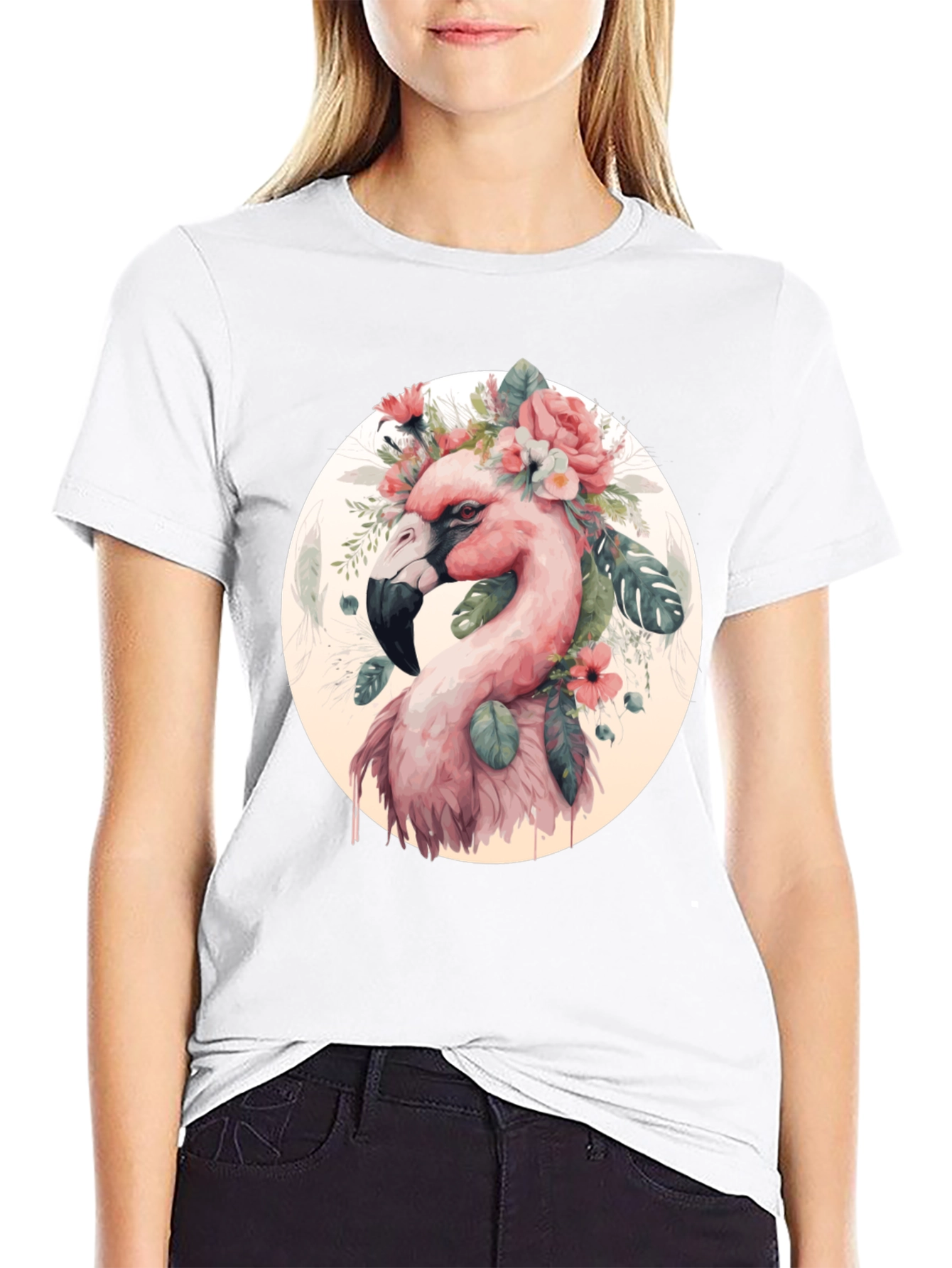 Flamingo Floral T-Shirt - Stylish Graphic Tee
