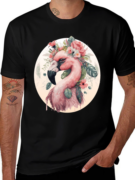 Flamingo Floral T-Shirt - Stylish Graphic Tee