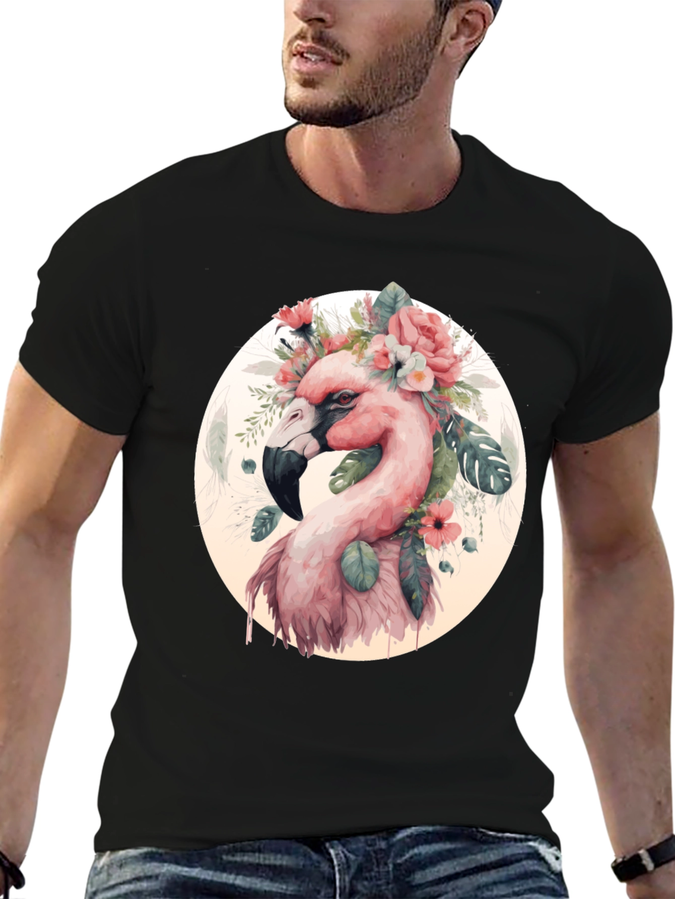 Flamingo Floral T-Shirt - Stylish Graphic Tee