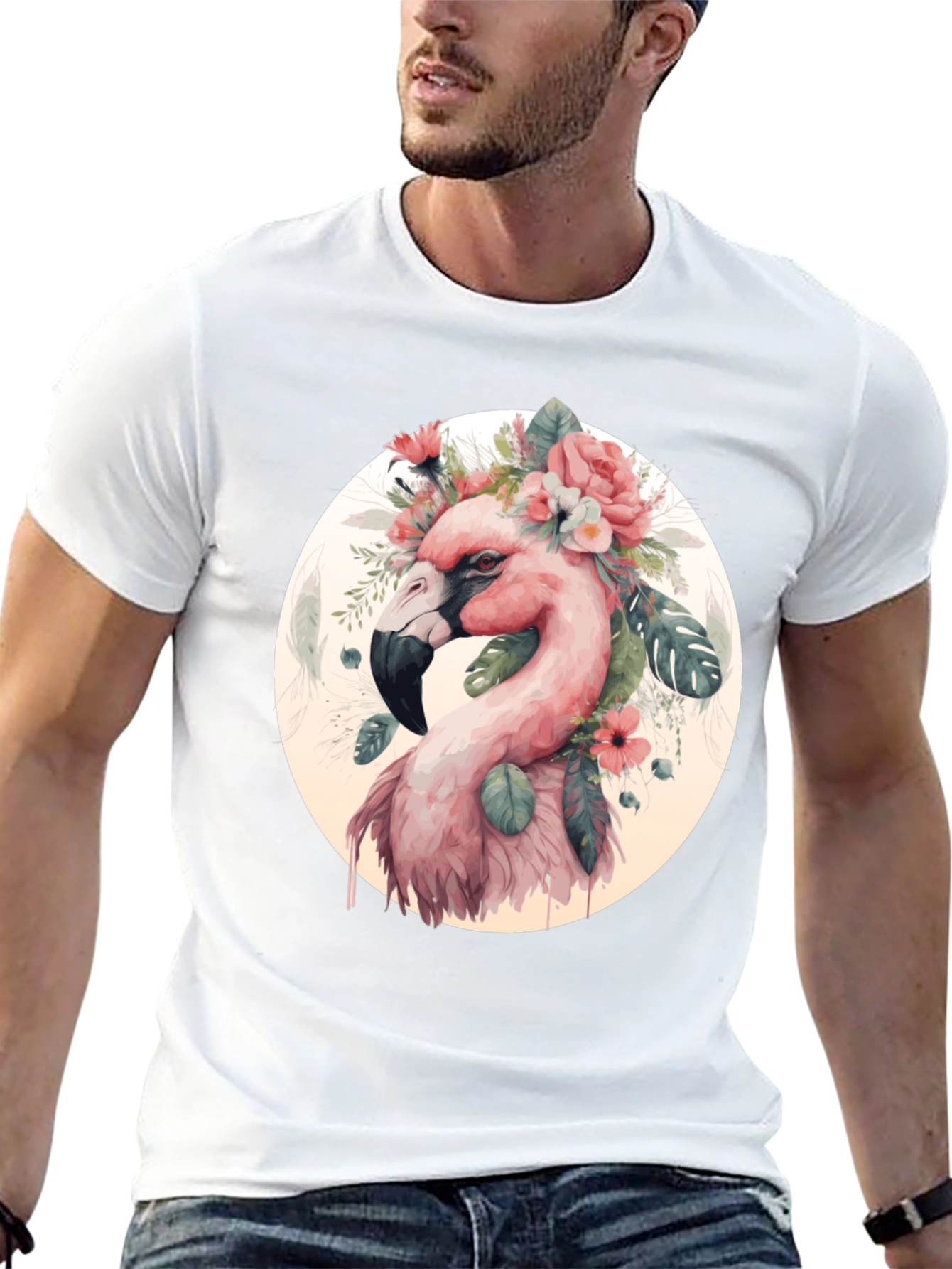 Flamingo Floral T-Shirt - Stylish Graphic Tee