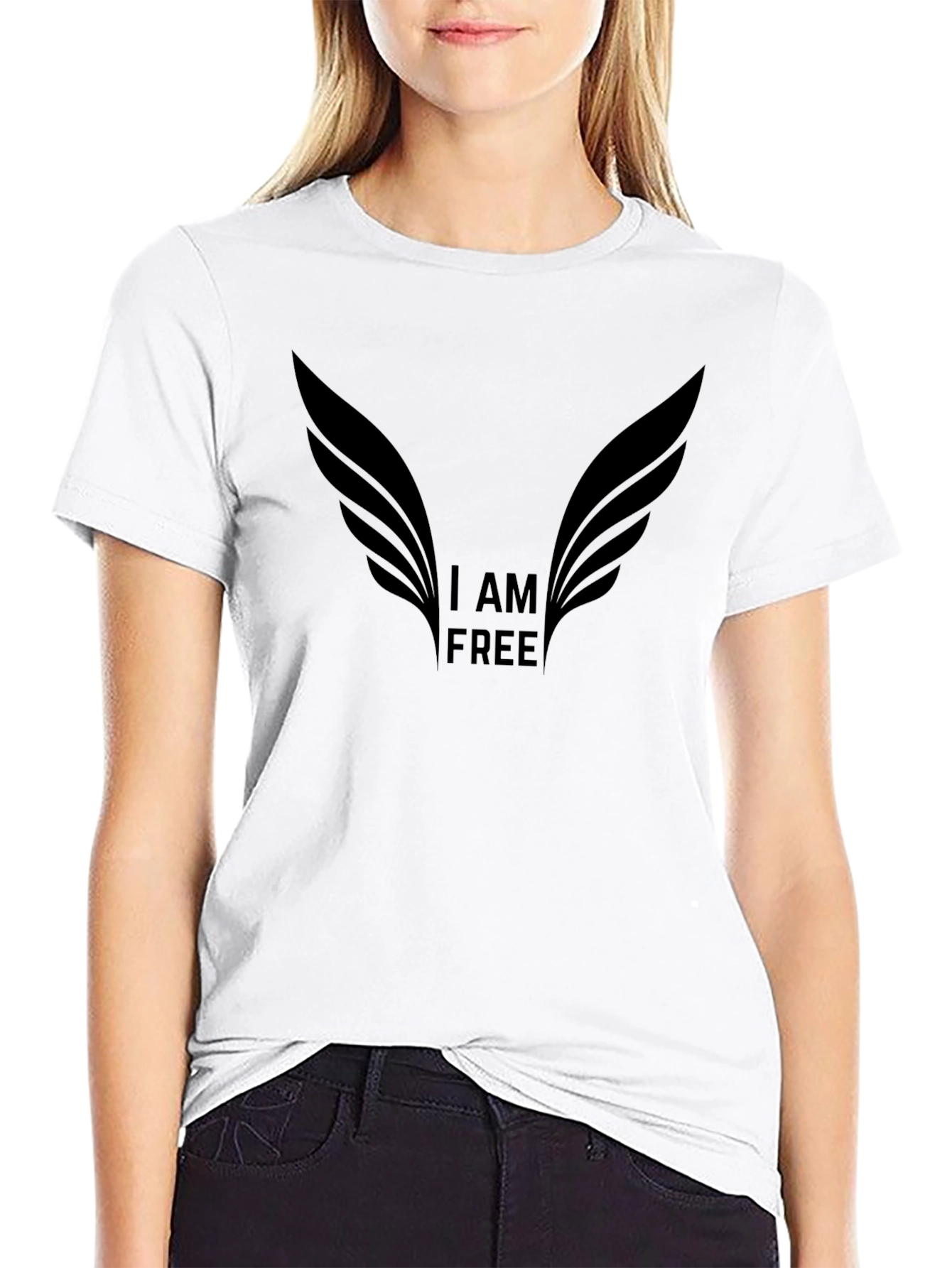 I AM FREE Graphic Tee - Freedom Wings Design