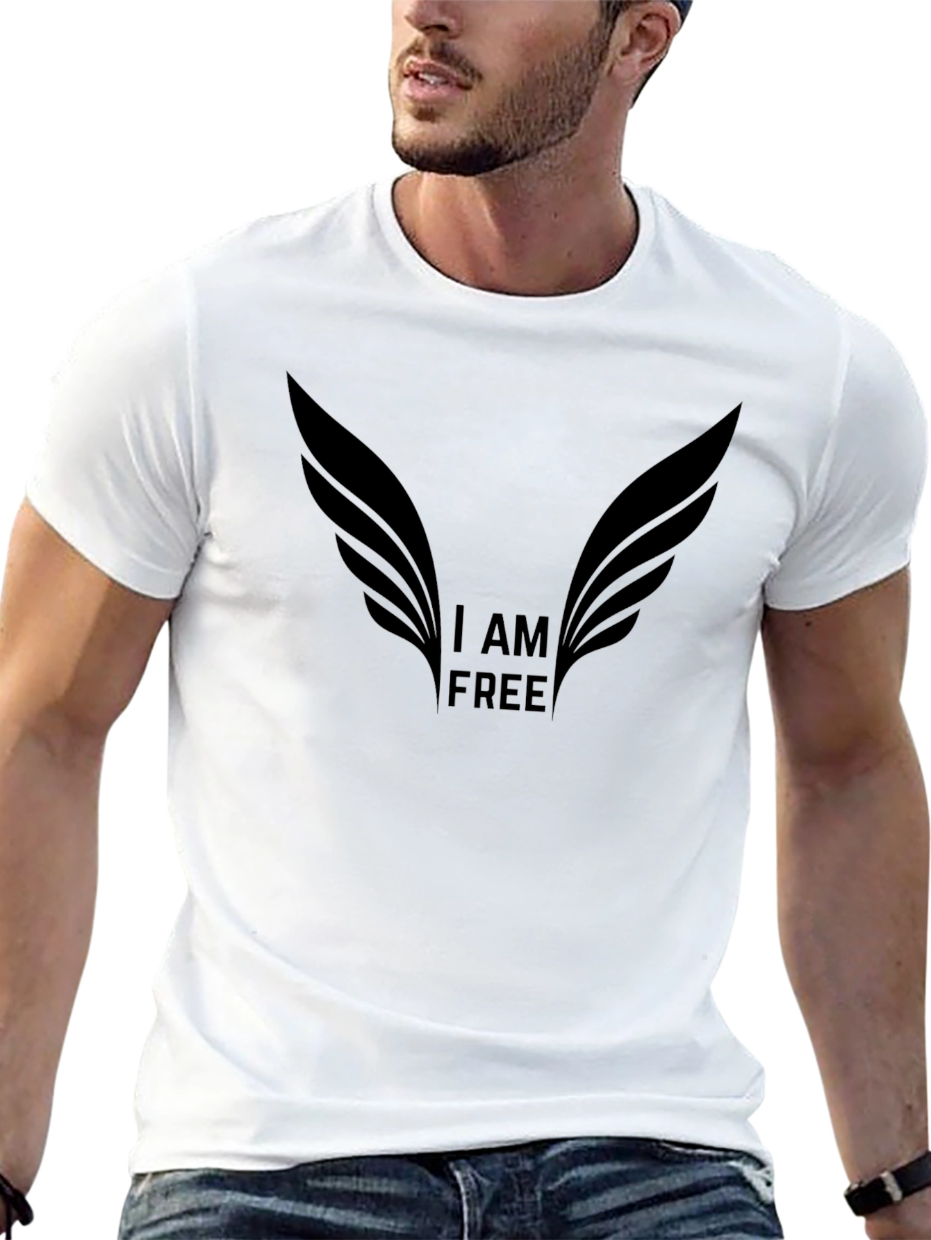 I AM FREE Graphic Tee - Freedom Wings Design