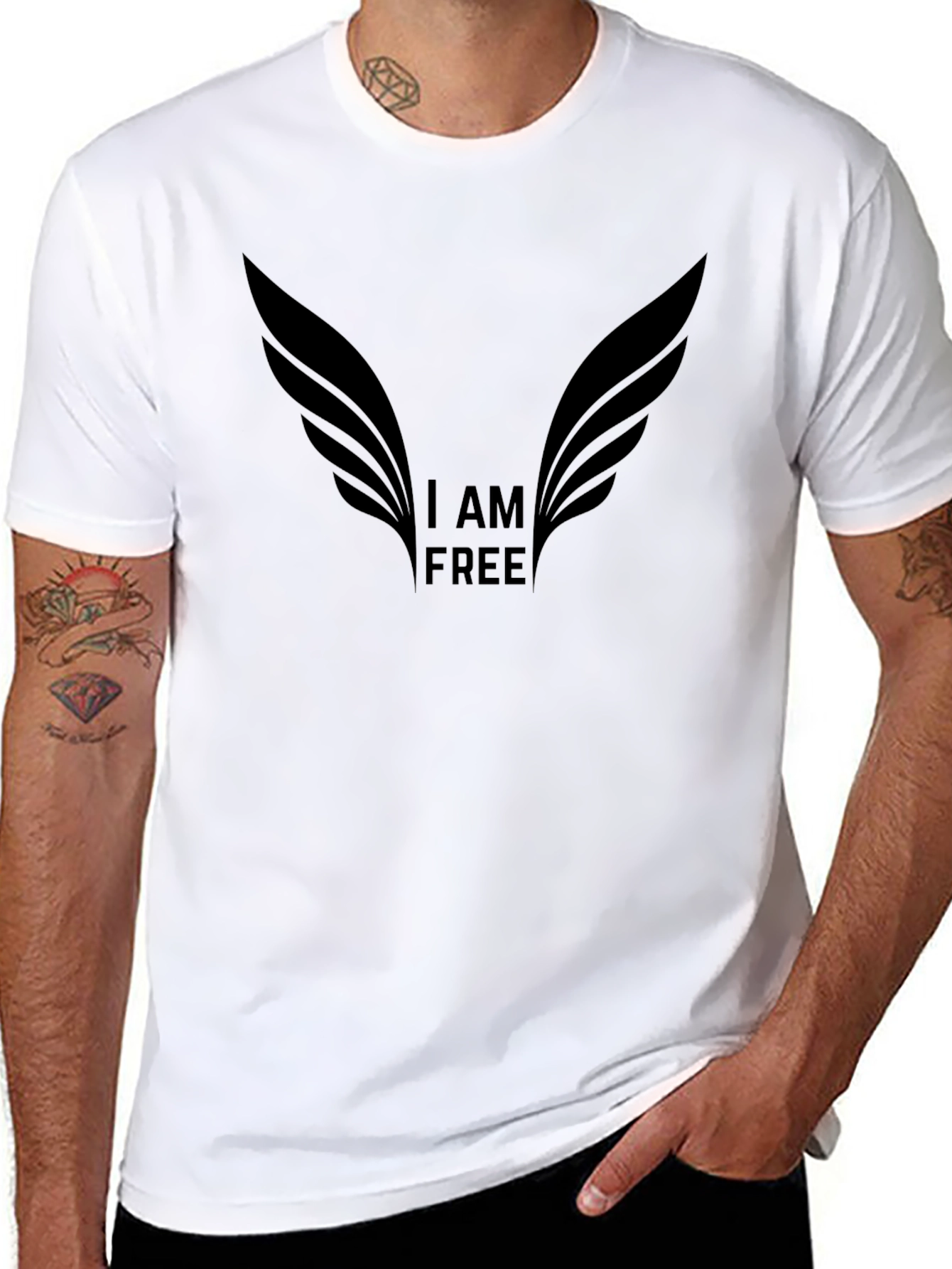 I AM FREE Graphic Tee - Freedom Wings Design