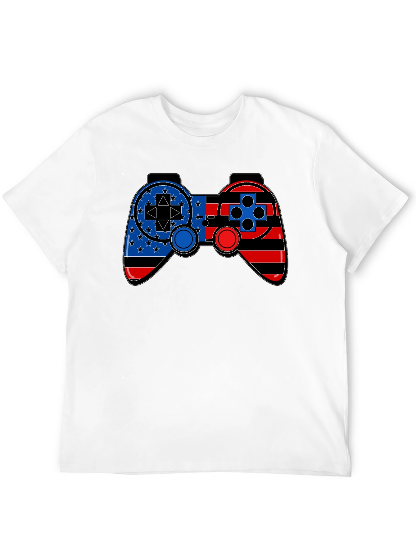 Patriotic Gamer T-Shirt - American Flag Game Controller