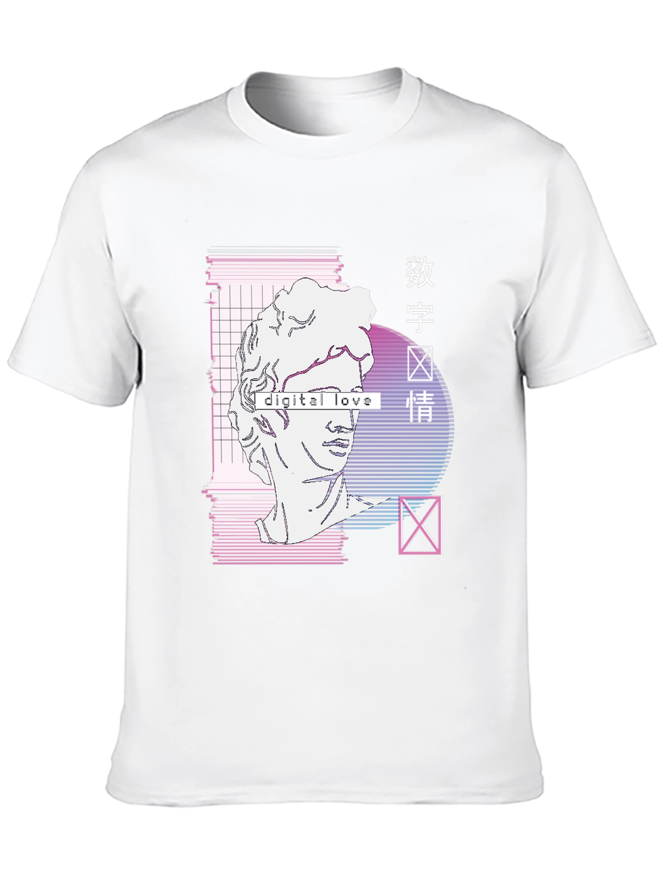 Digital Love Vaporwave Graphic Tee - Aesthetic Style