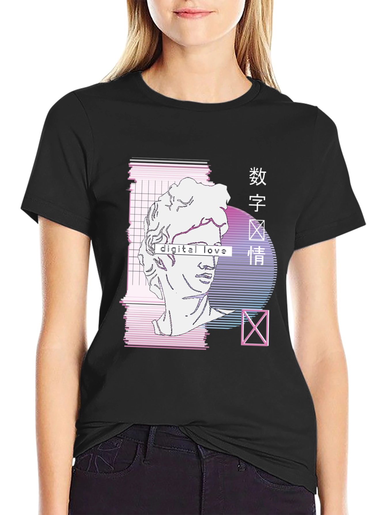Digital Love Vaporwave Graphic Tee - Aesthetic Style