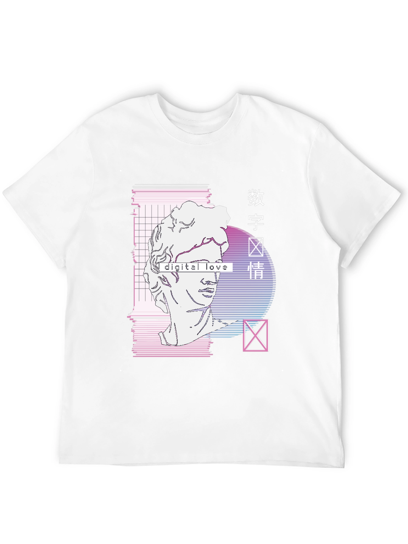 Digital Love Vaporwave Graphic Tee - Aesthetic Style