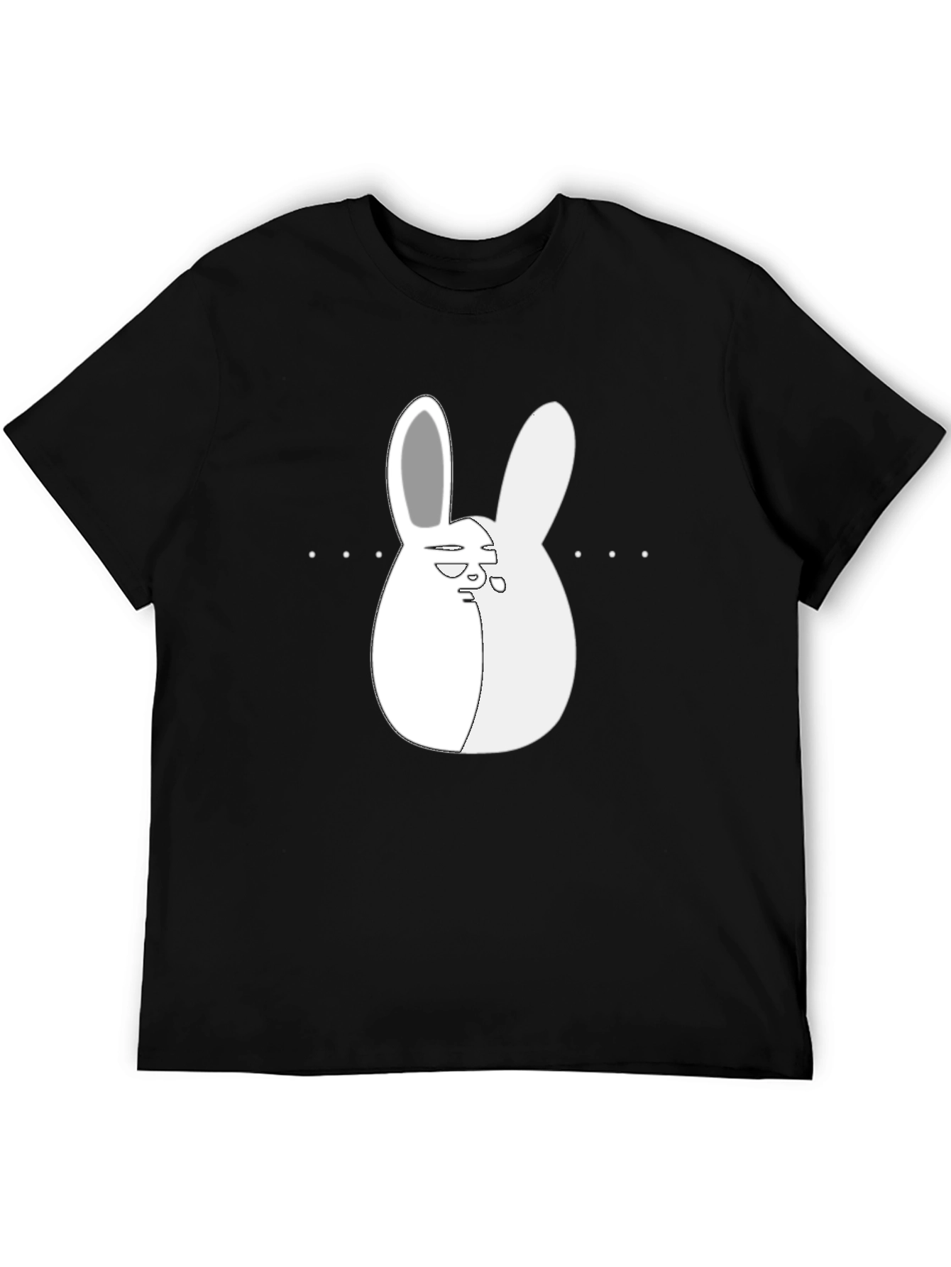 Cool Bunny Graphic Tee - Black Cotton Blend