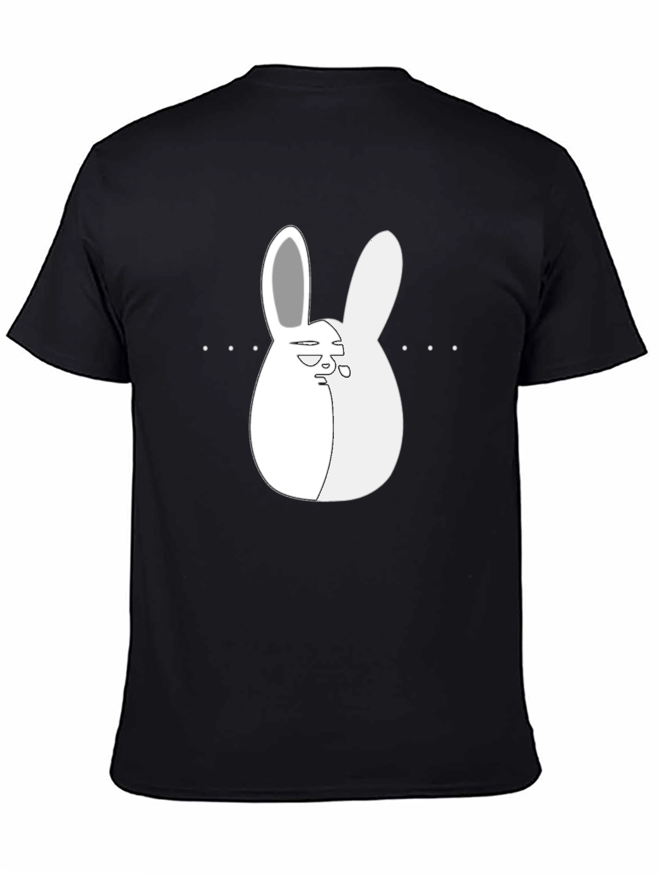Cool Bunny Graphic Tee - Black Cotton Blend