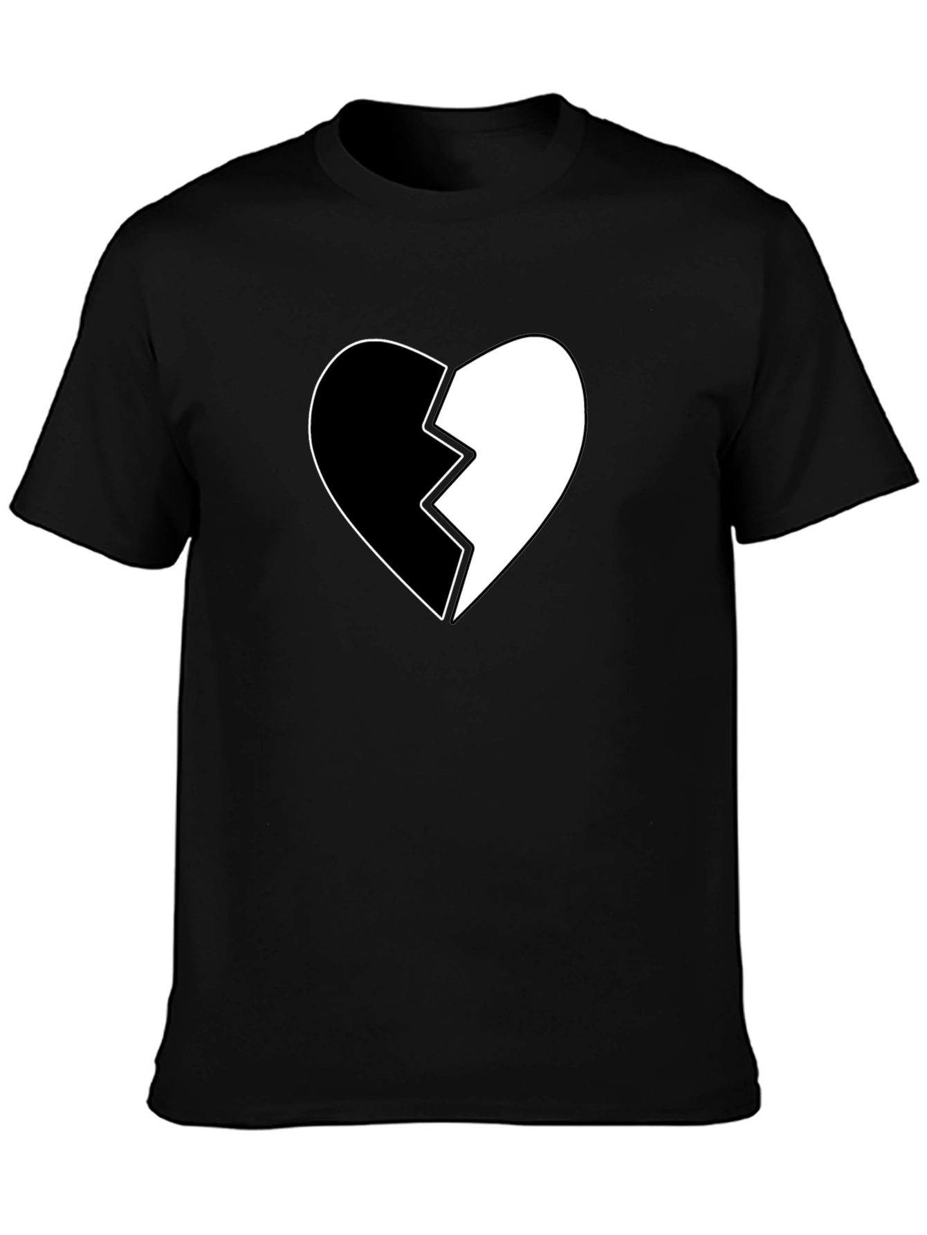 Broken Heart Graphic Tee - Stylish Black T-Shirt