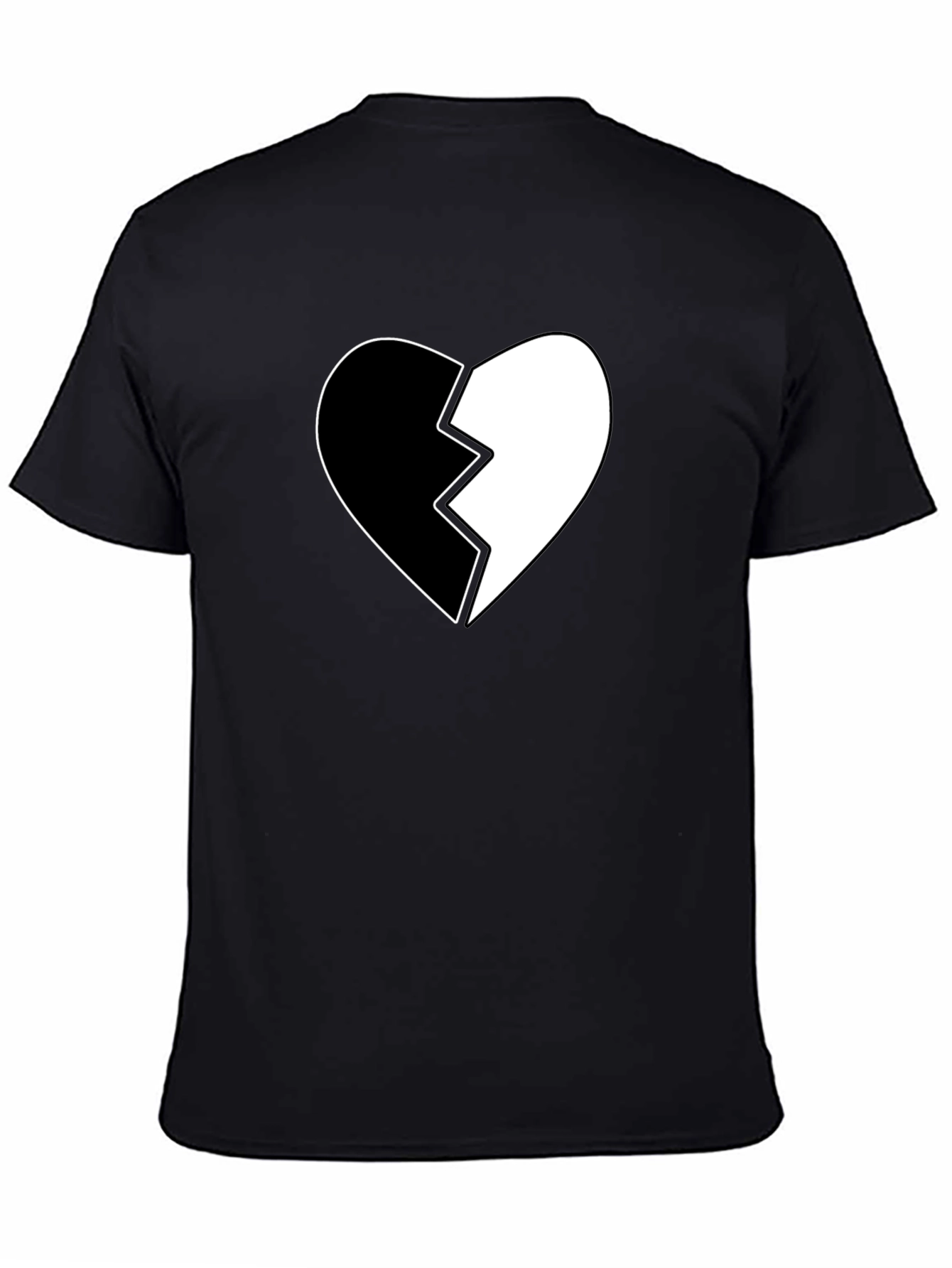 Broken Heart Graphic Tee - Stylish Black T-Shirt