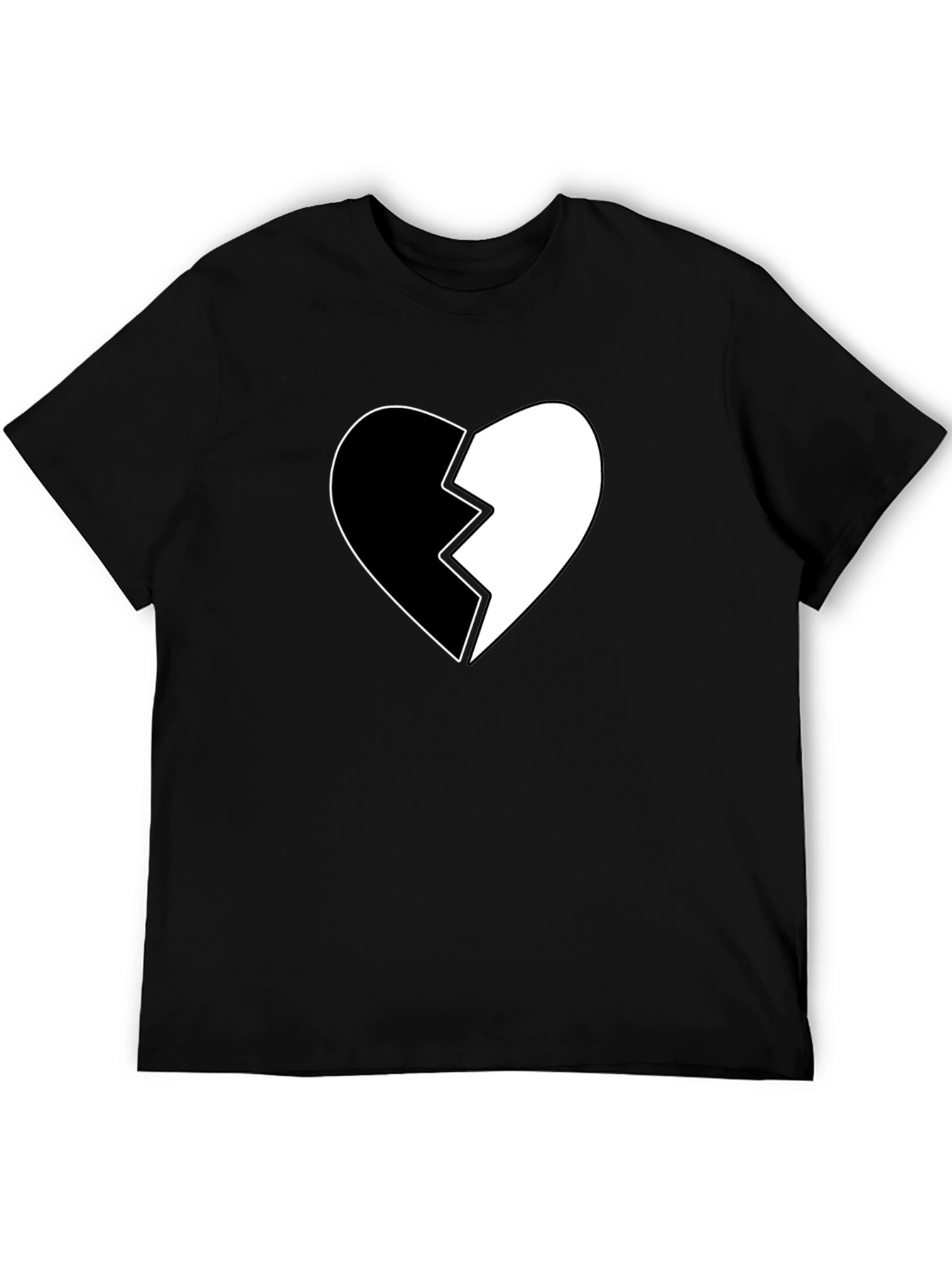 Broken Heart Graphic Tee - Stylish Black T-Shirt