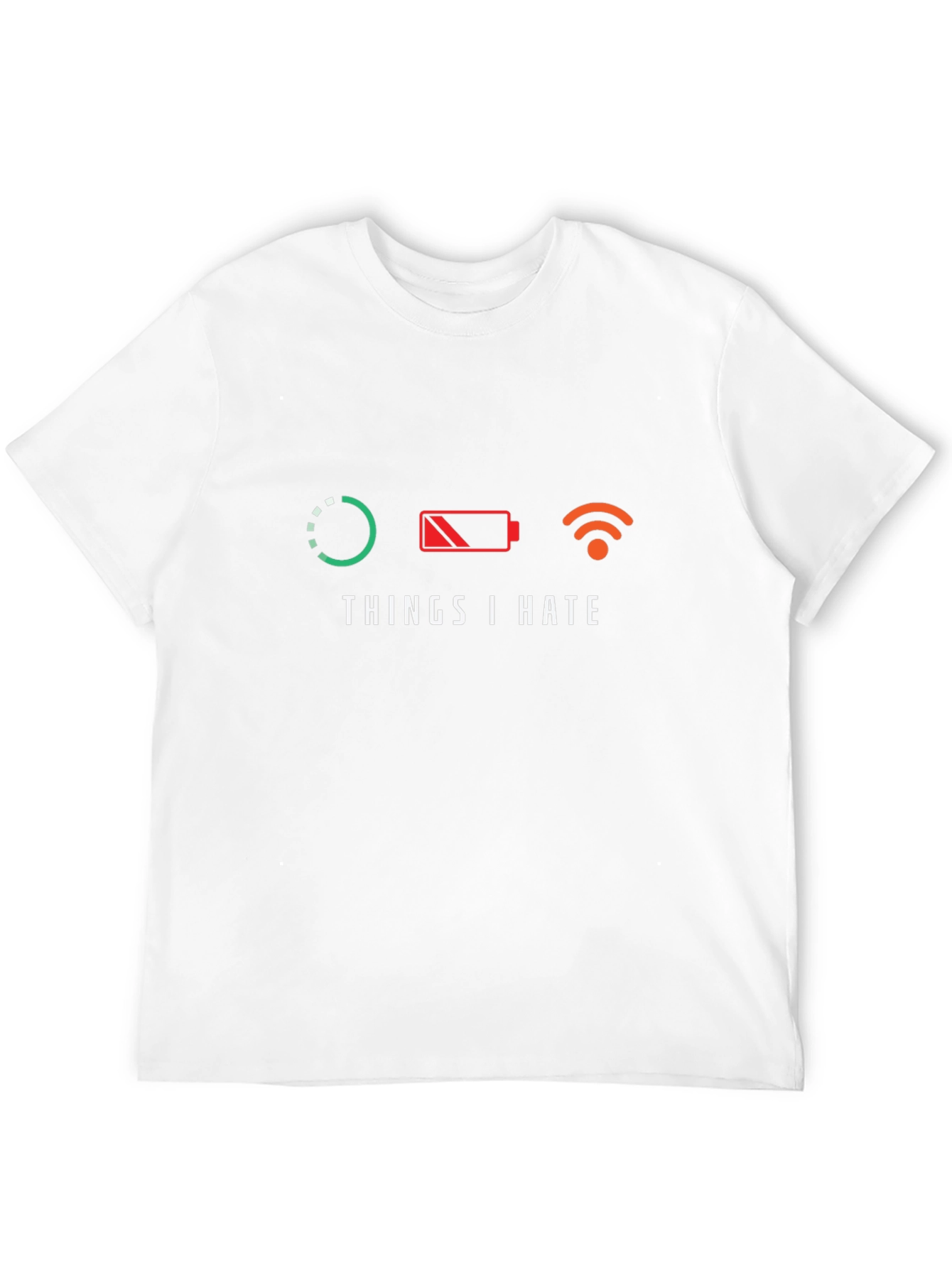 Tech Hater Black T-Shirt: Low Battery Loading No Wifi