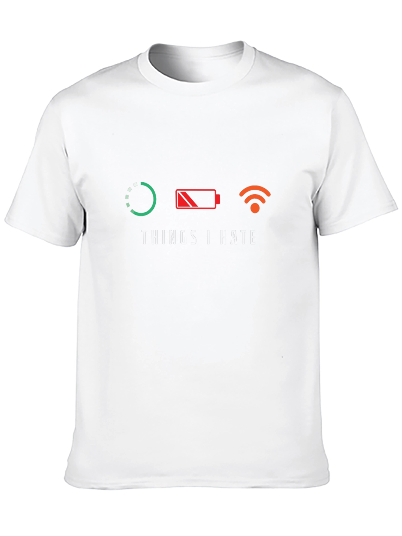Tech Hater Black T-Shirt: Low Battery Loading No Wifi
