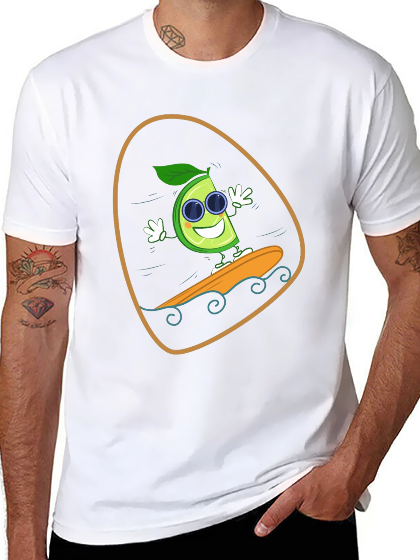 Lime Surfing T-Shirt - Fun Graphic Tee