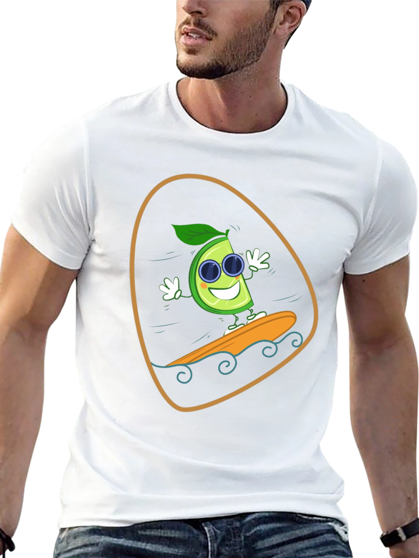 Lime Surfing T-Shirt - Fun Graphic Tee