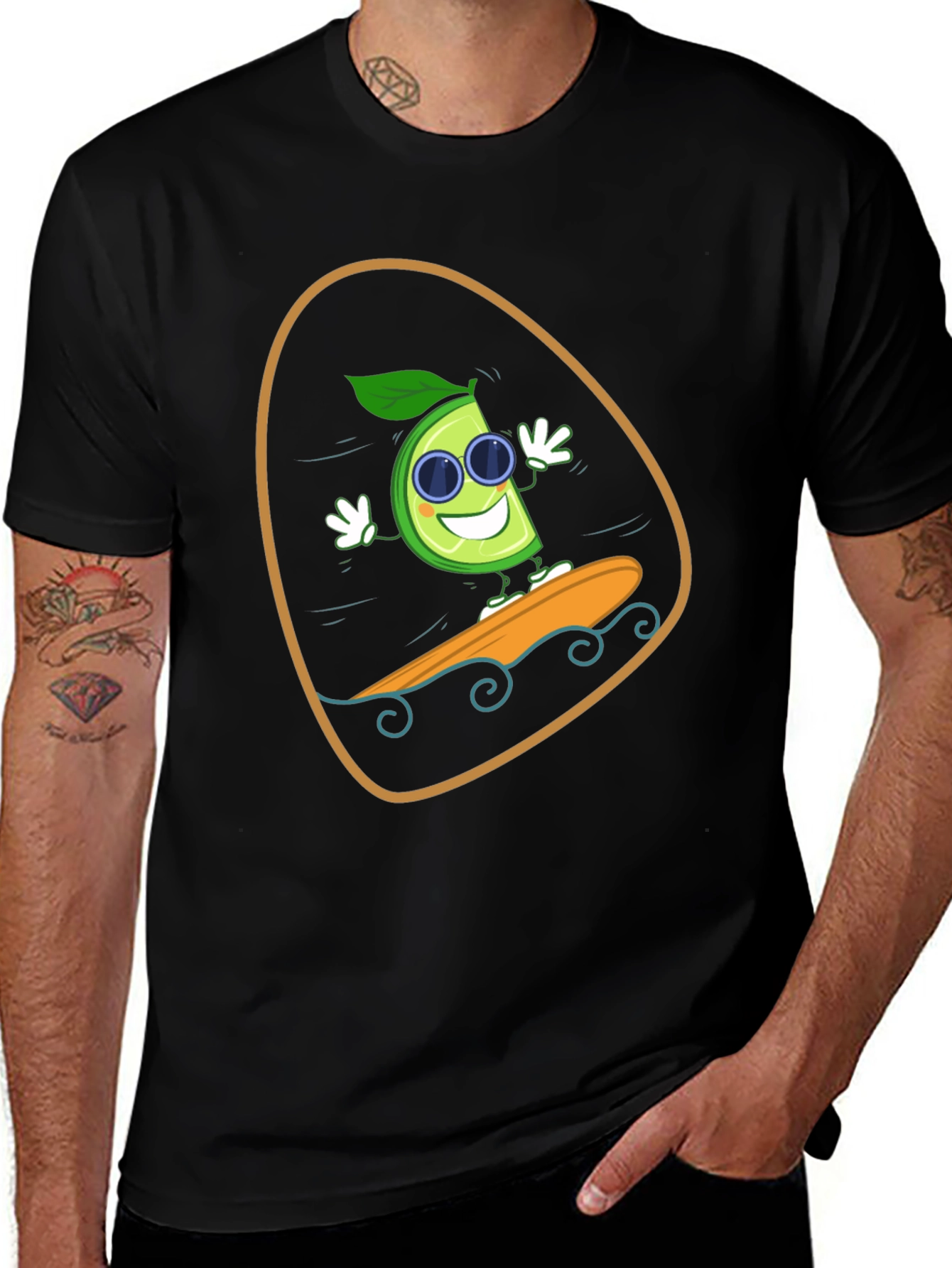 Lime Surfing T-Shirt - Fun Graphic Tee