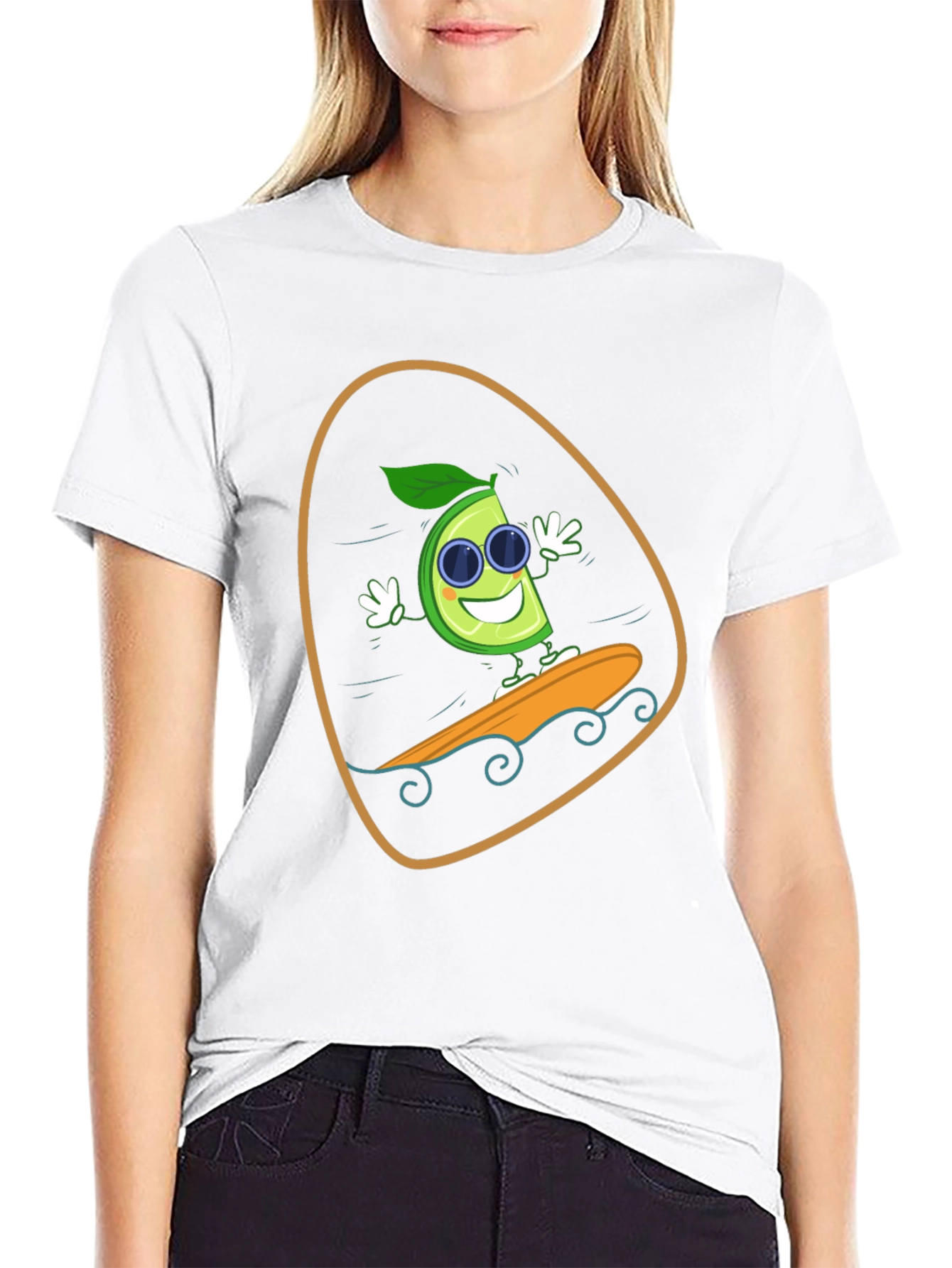 Lime Surfing T-Shirt - Fun Graphic Tee