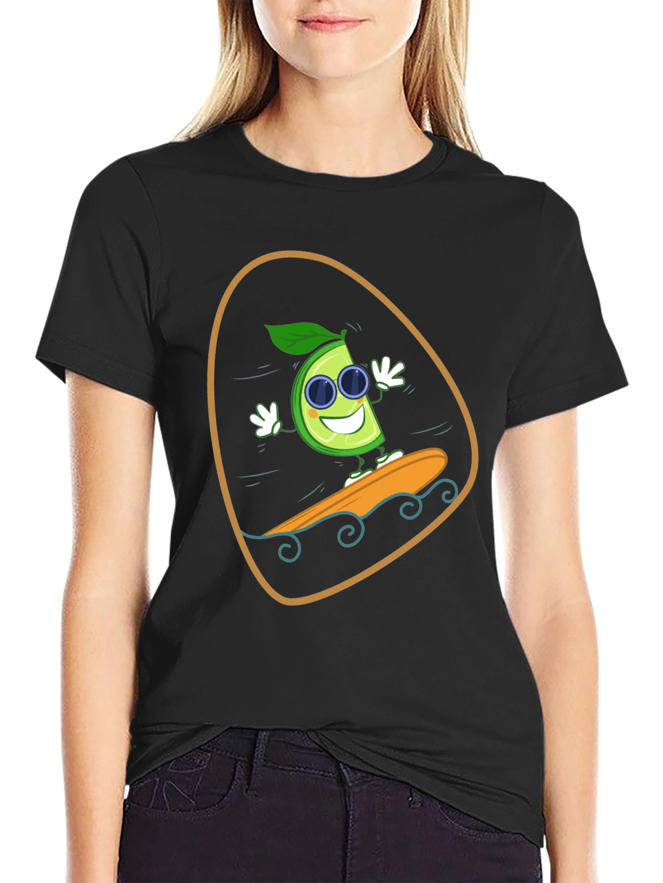 Lime Surfing T-Shirt - Fun Graphic Tee