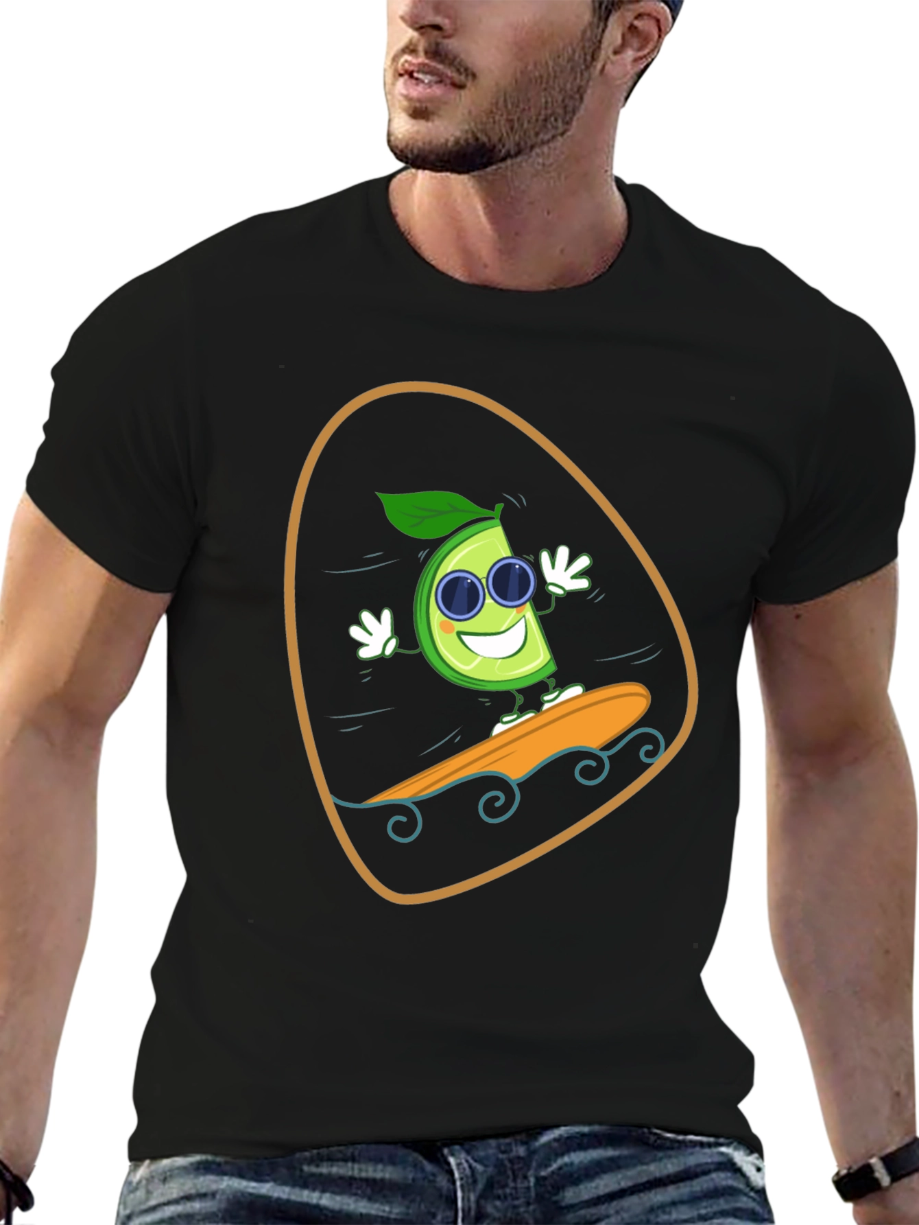 Lime Surfing T-Shirt - Fun Graphic Tee