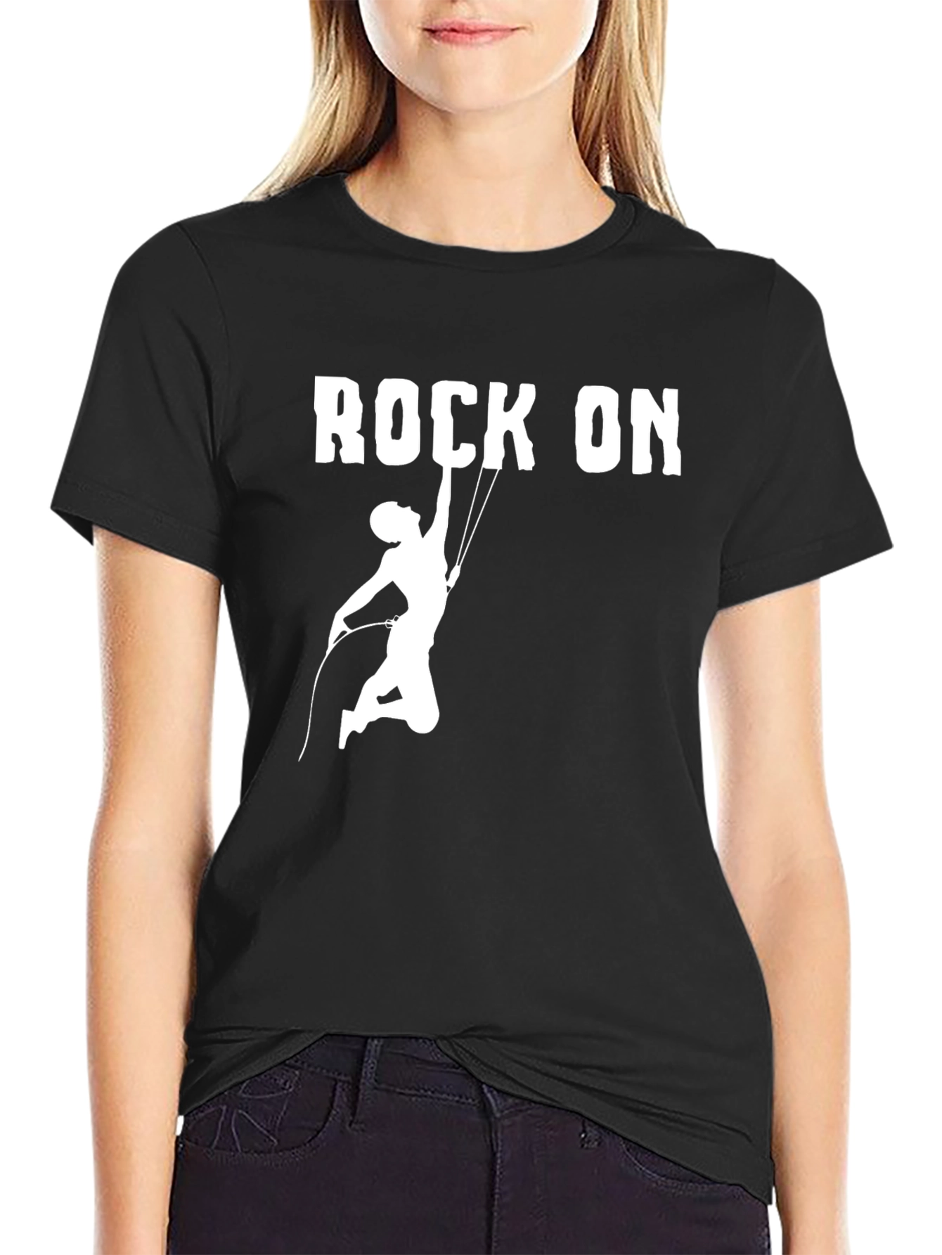Rock On Climbing T-Shirt Black Graphic Tee