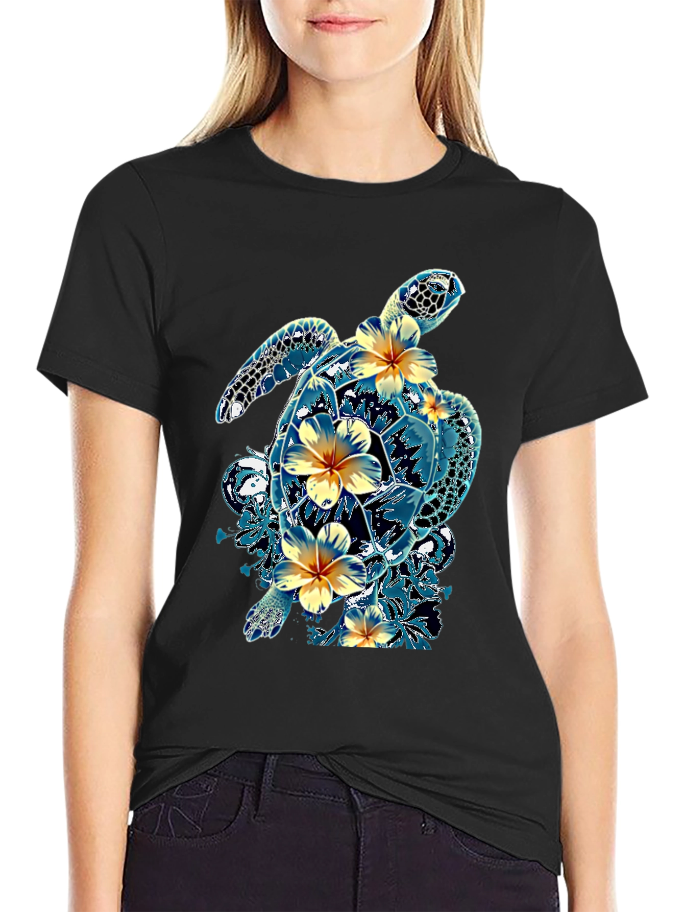 Turtle Hibiscus T-Shirt - Tropical Style