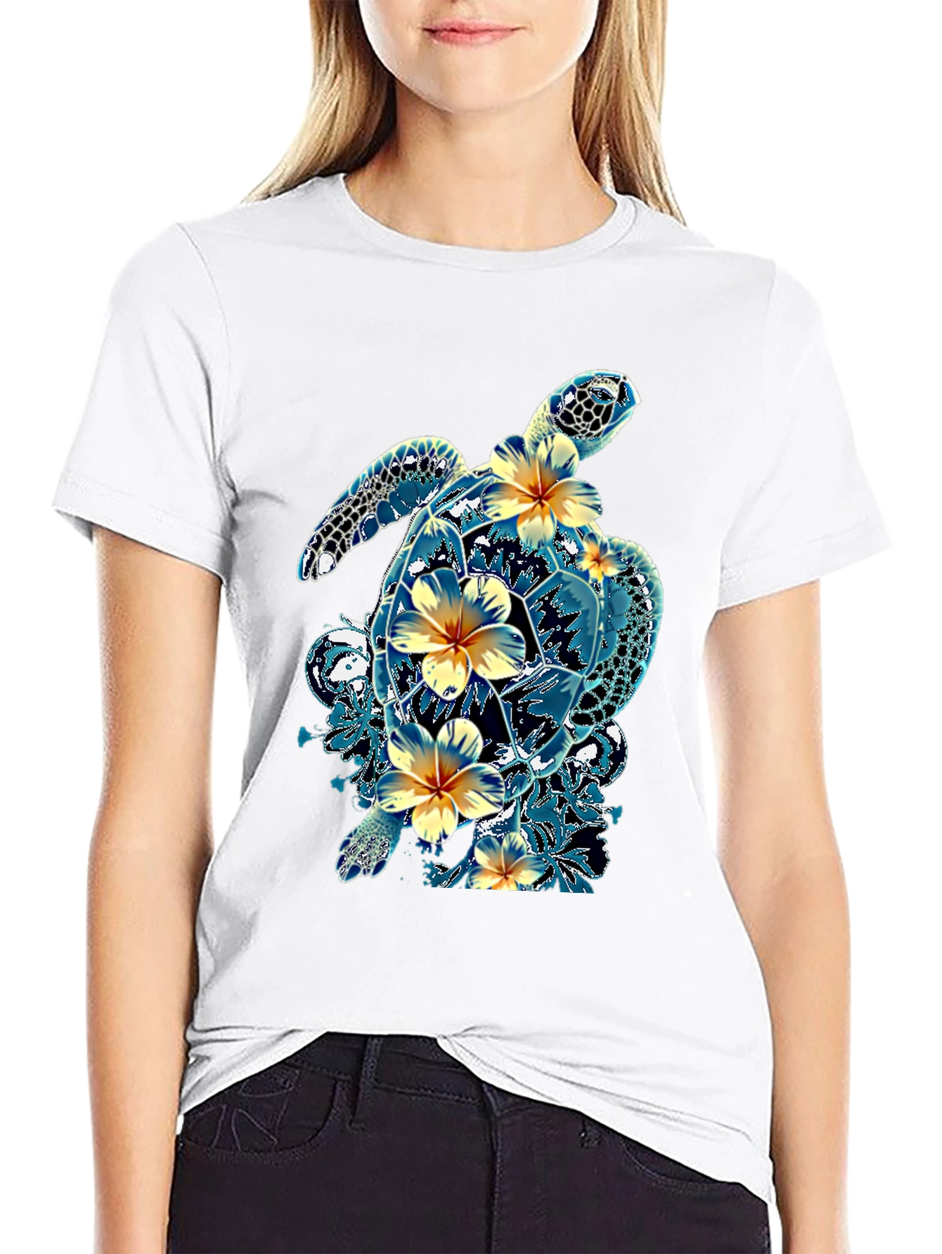 Turtle Hibiscus T-Shirt - Tropical Style