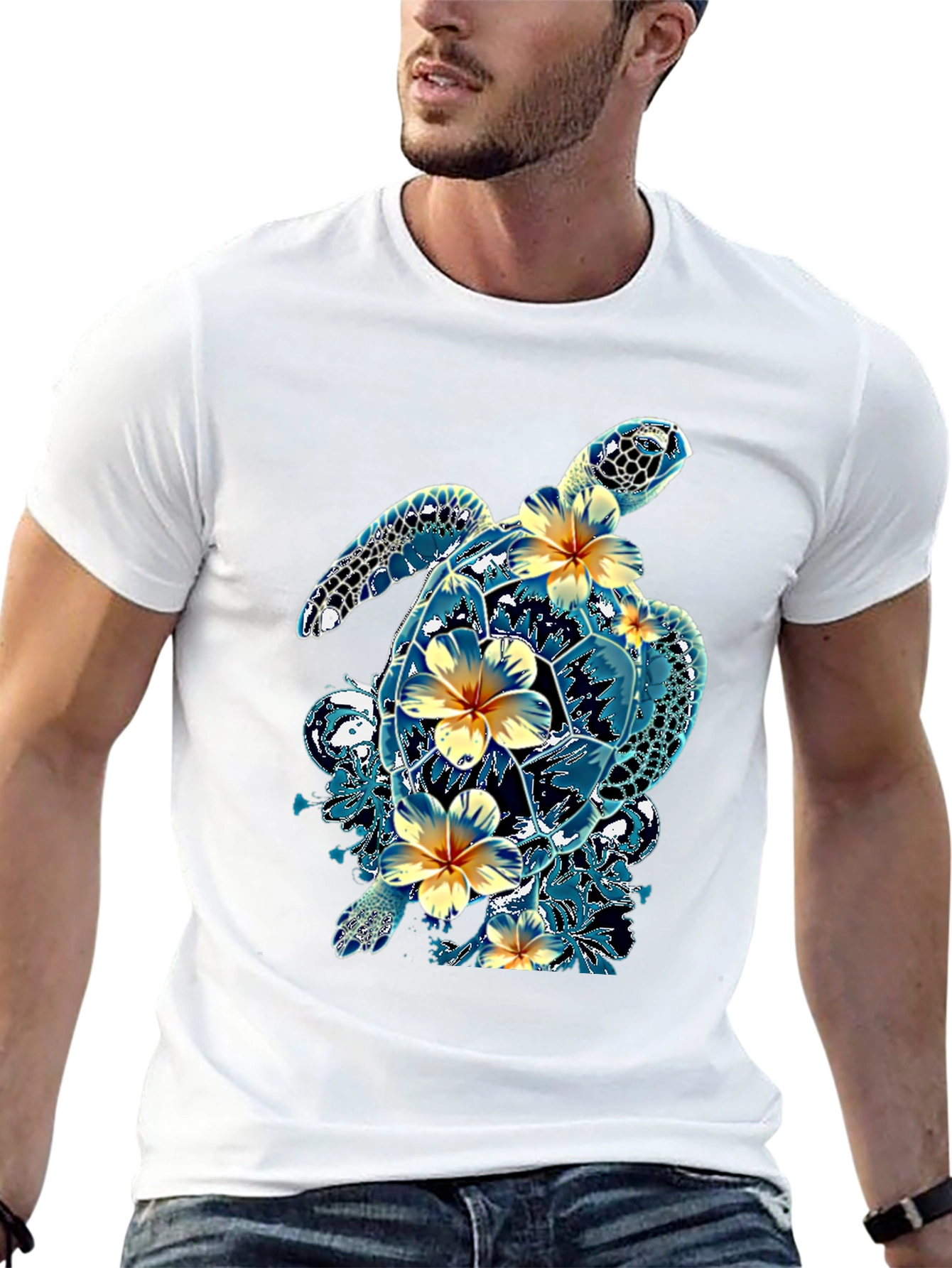 Turtle Hibiscus T-Shirt - Tropical Style