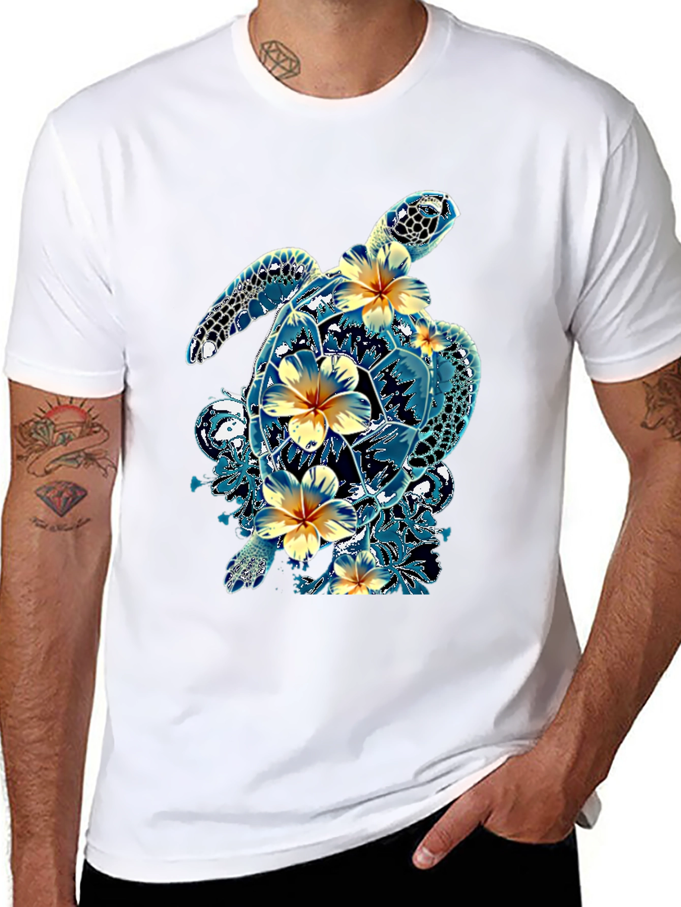 Turtle Hibiscus T-Shirt - Tropical Style