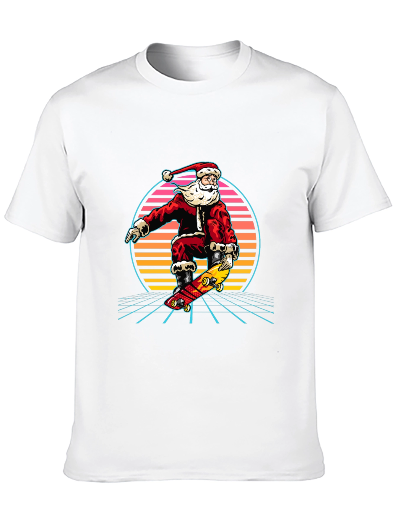 Santa Skateboard Retro T-Shirt