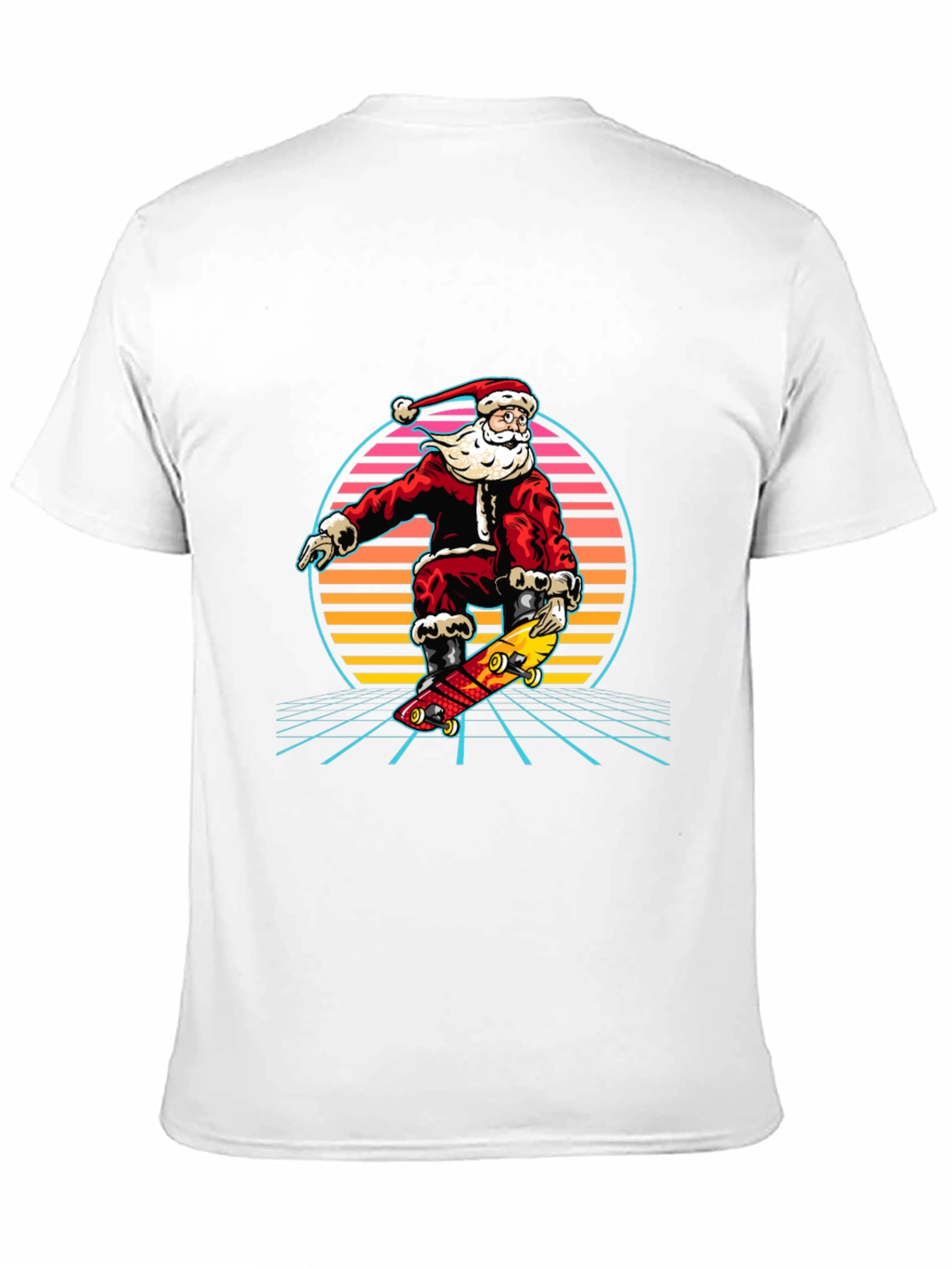 Santa Skateboard Retro T-Shirt