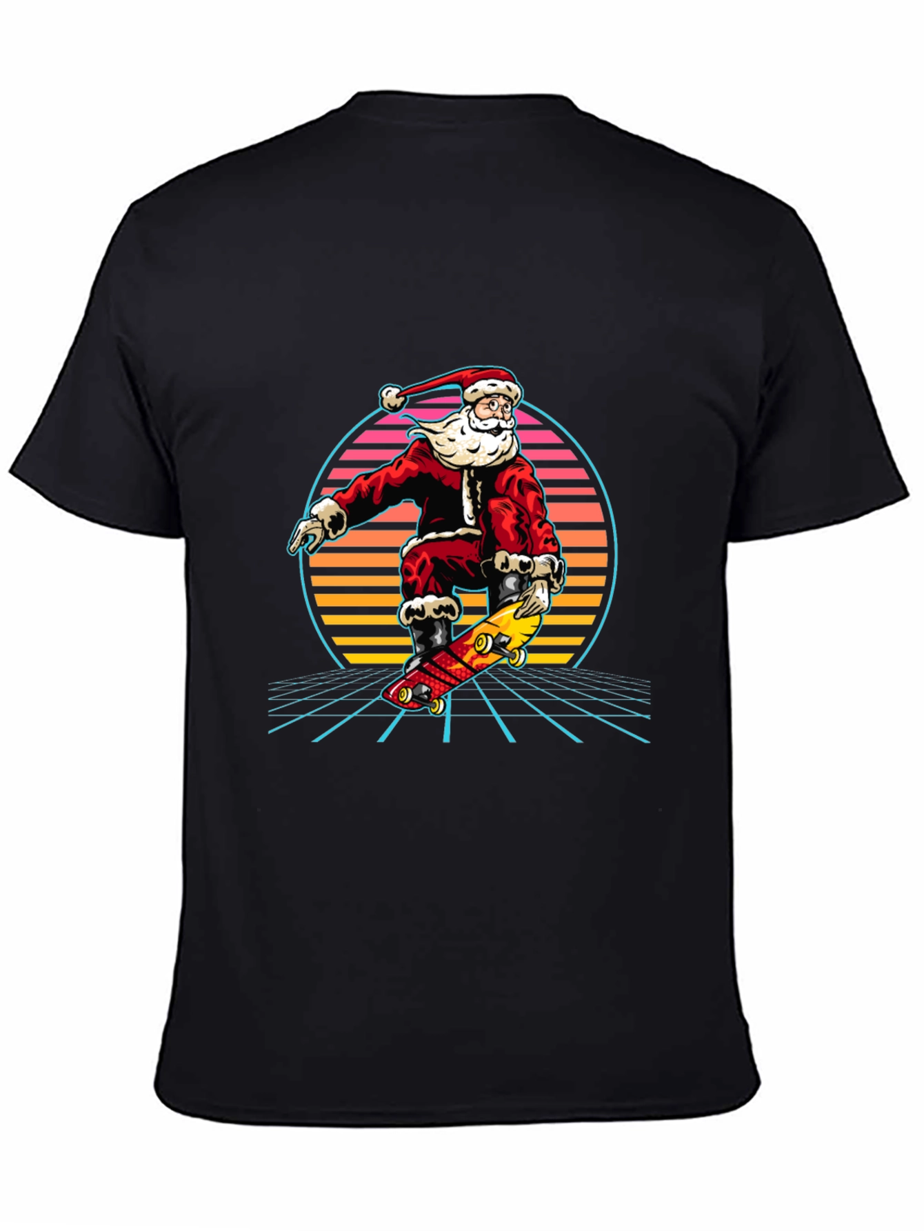 Santa Skateboard Retro T-Shirt