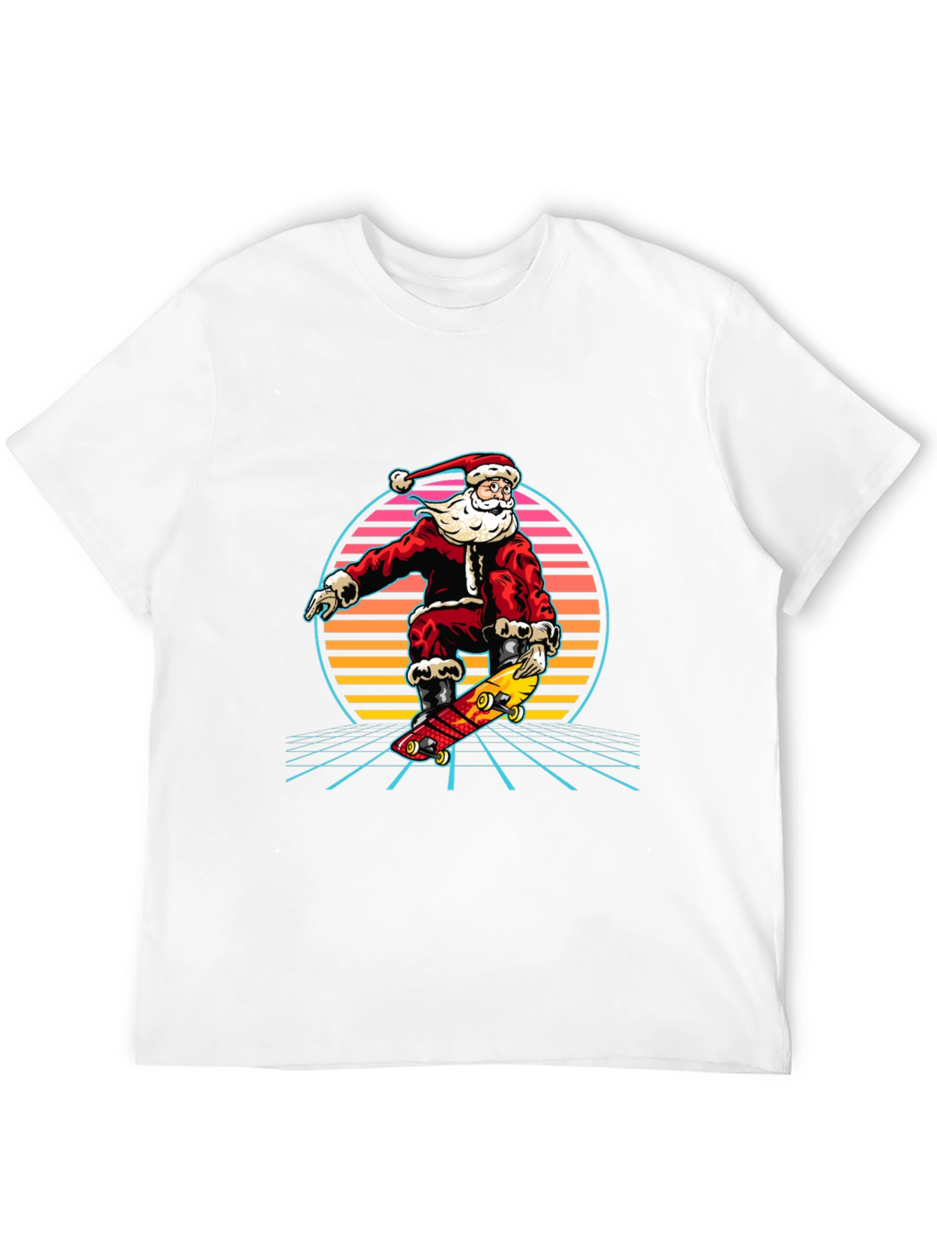 Santa Skateboard Retro T-Shirt