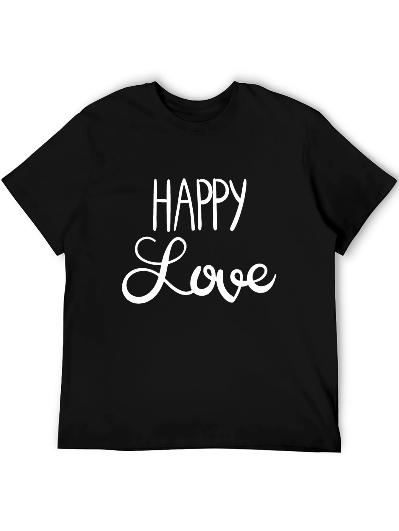 Happy Love Graphic Tee - Black Casual T-Shirt