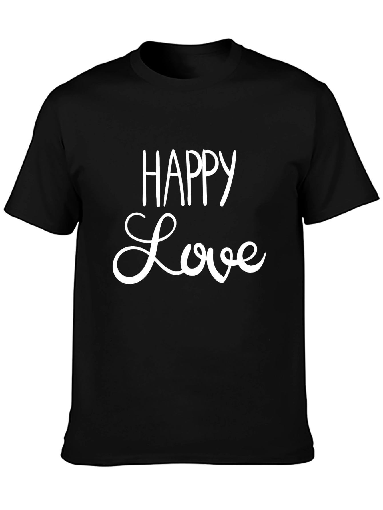 Happy Love Graphic Tee - Black Casual T-Shirt