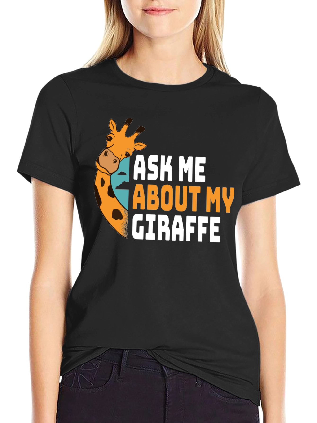 Ask Me About My Giraffe T-Shirt Novelty Tee