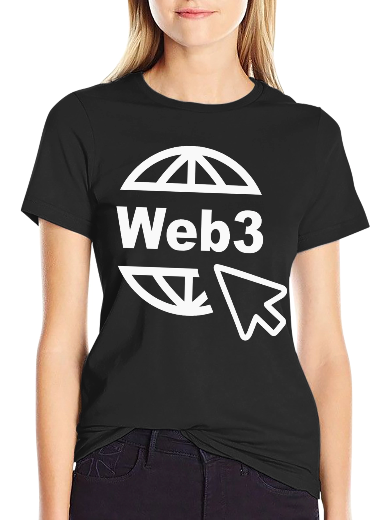 Web3 Globe & Cursor Black T-Shirt