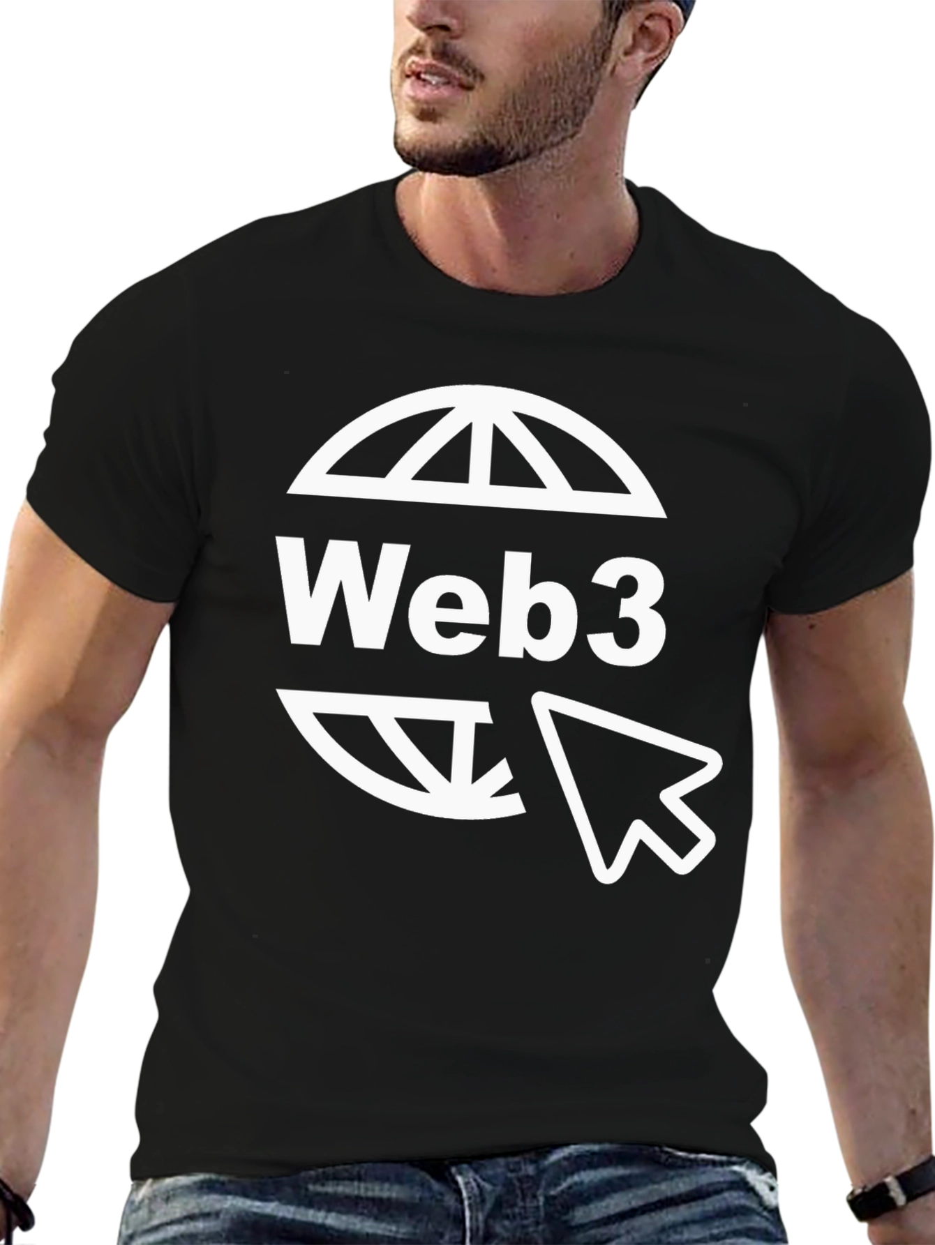 Web3 Globe & Cursor Black T-Shirt