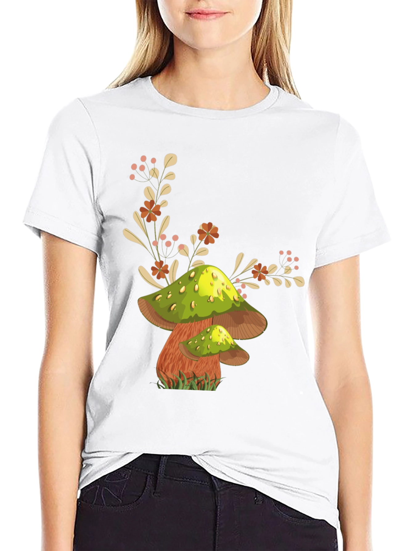 Mushroom Graphic Tee - Funky Botanical Design