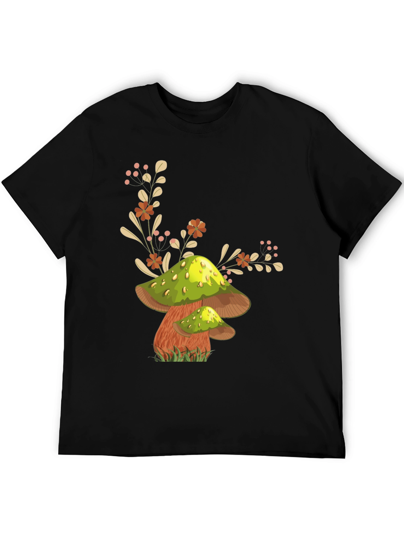 Mushroom Graphic Tee - Funky Botanical Design