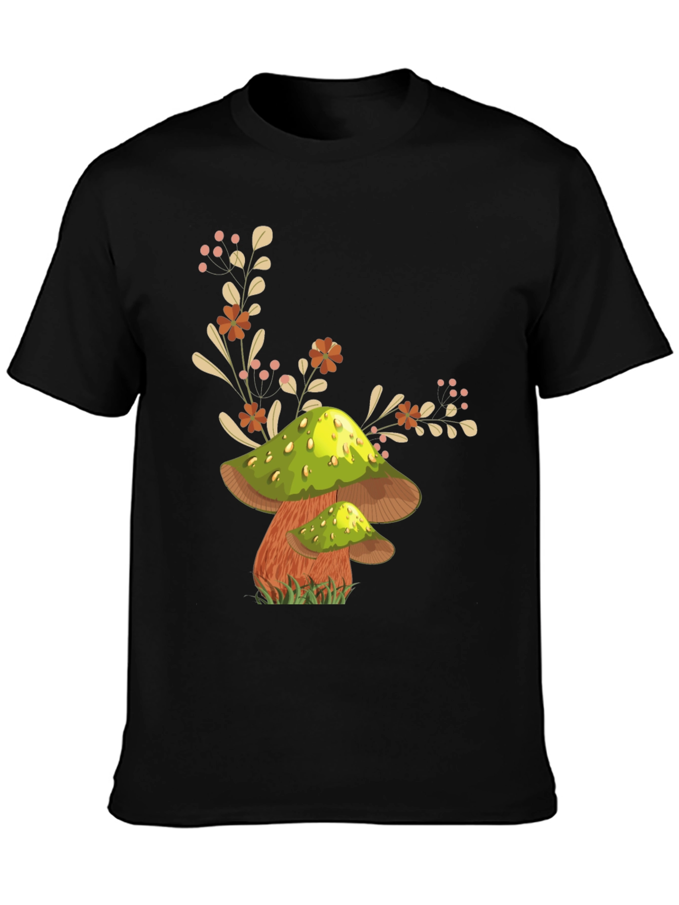 Mushroom Graphic Tee - Funky Botanical Design