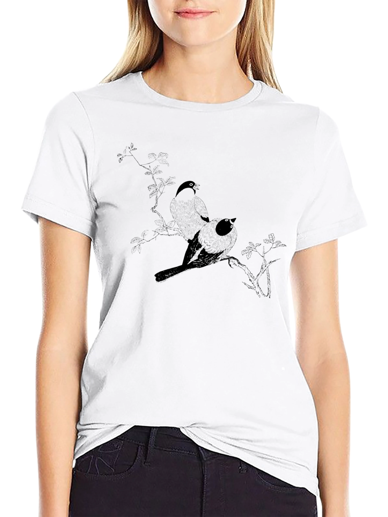 Bird Branch Black T-Shirt - Stylish Comfort