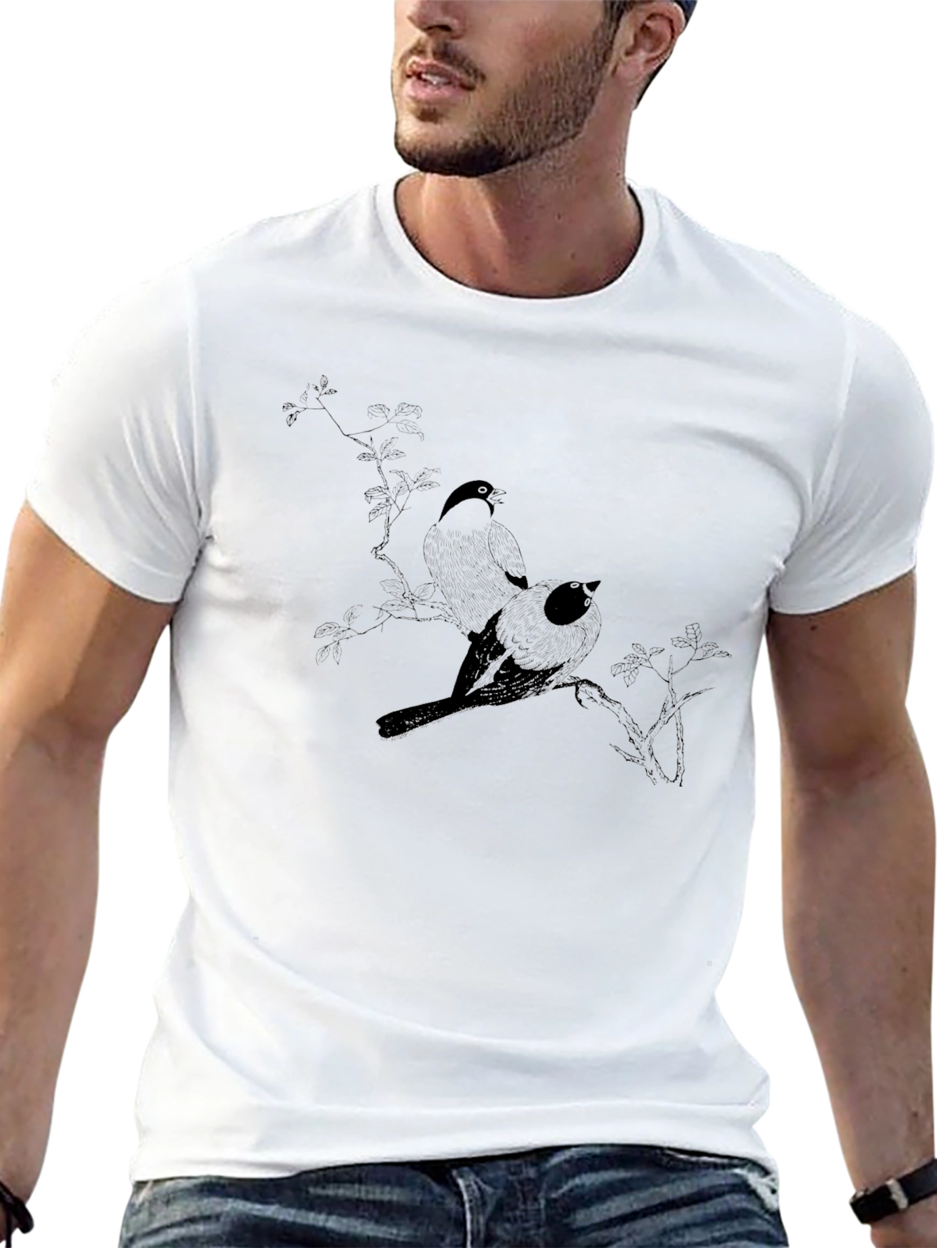 Bird Branch Black T-Shirt - Stylish Comfort