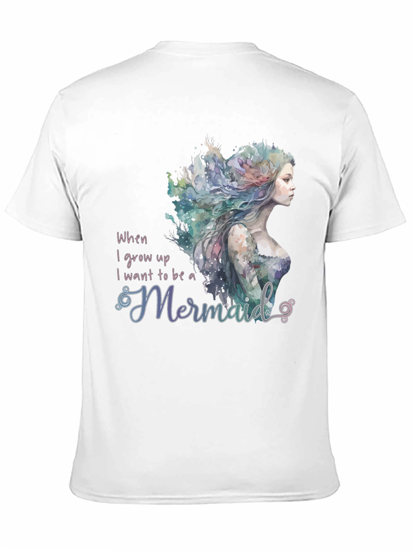 Mermaid Wish Graphic Tee - Black Crew Neck